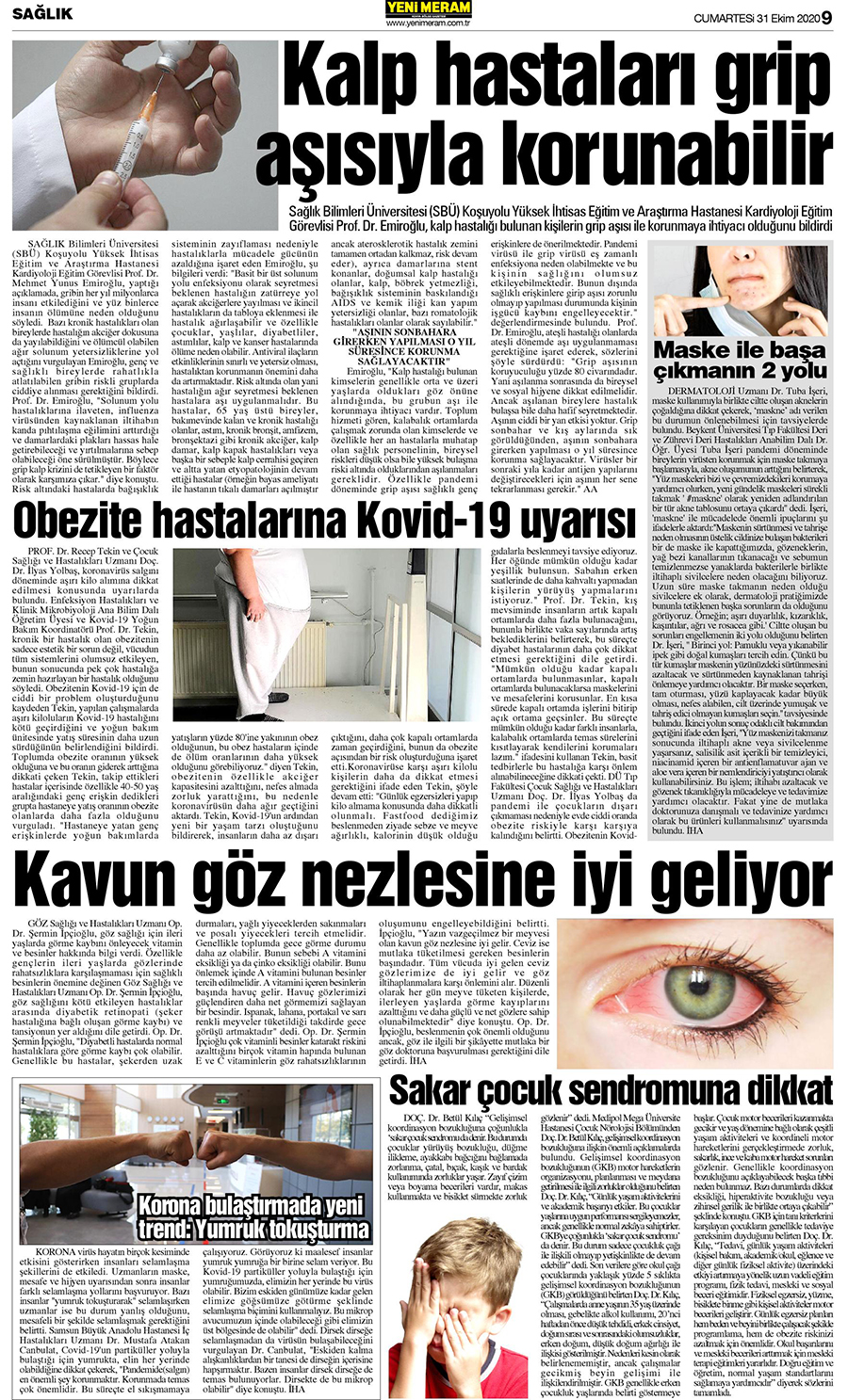 31 Ekim 2020 Yeni Meram Gazetesi