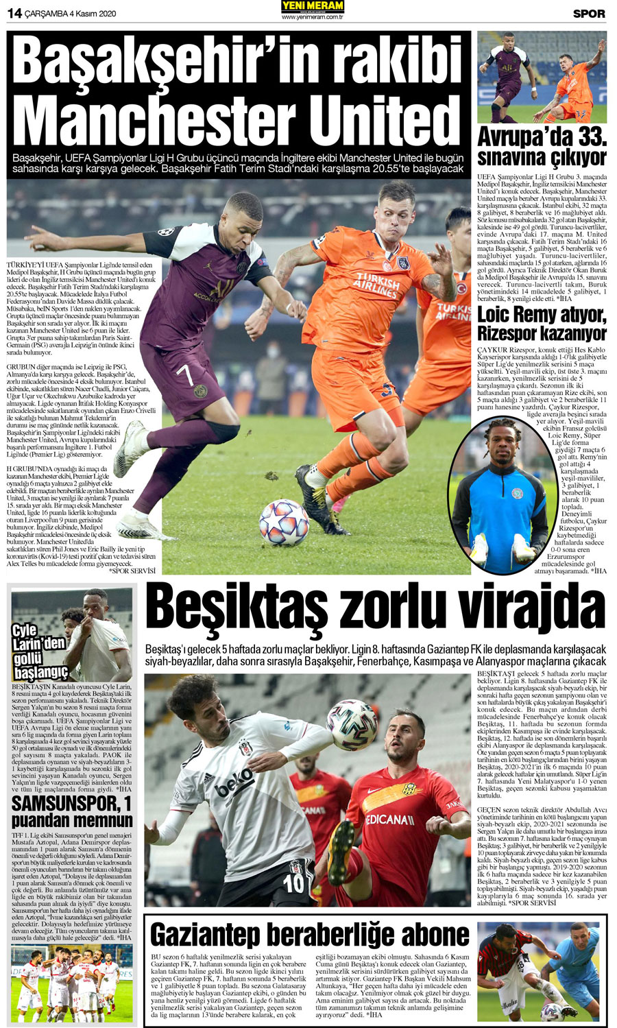 4 Kasım 2020 Yeni Meram Gazetesi