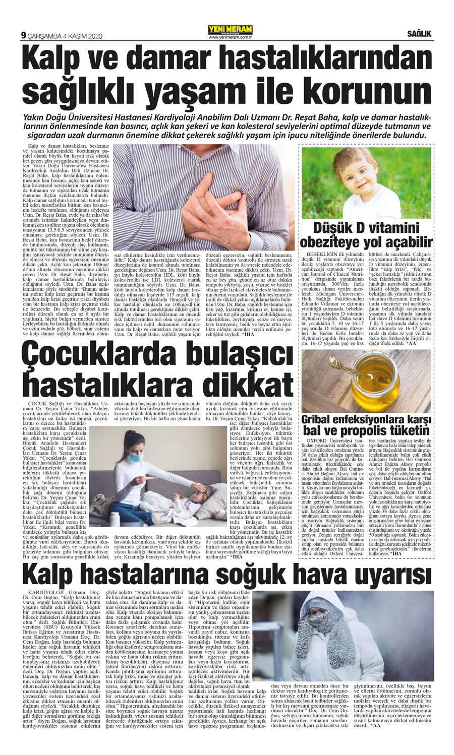 4 Kasım 2020 Yeni Meram Gazetesi