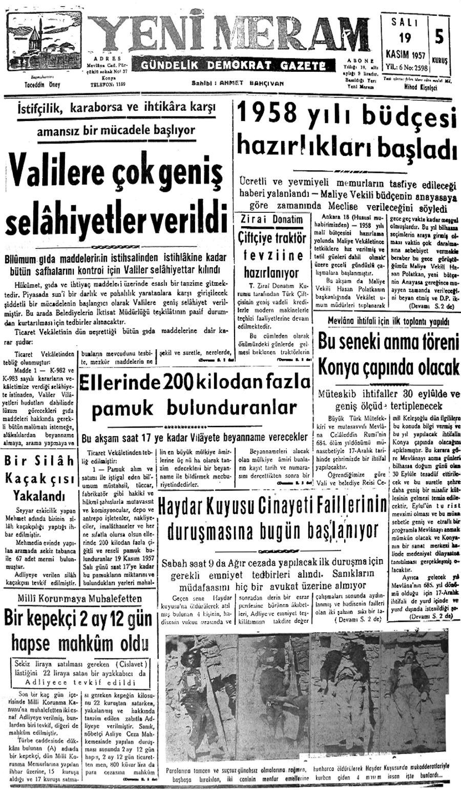 19 Kasım 2020 Yeni Meram Gazetesi