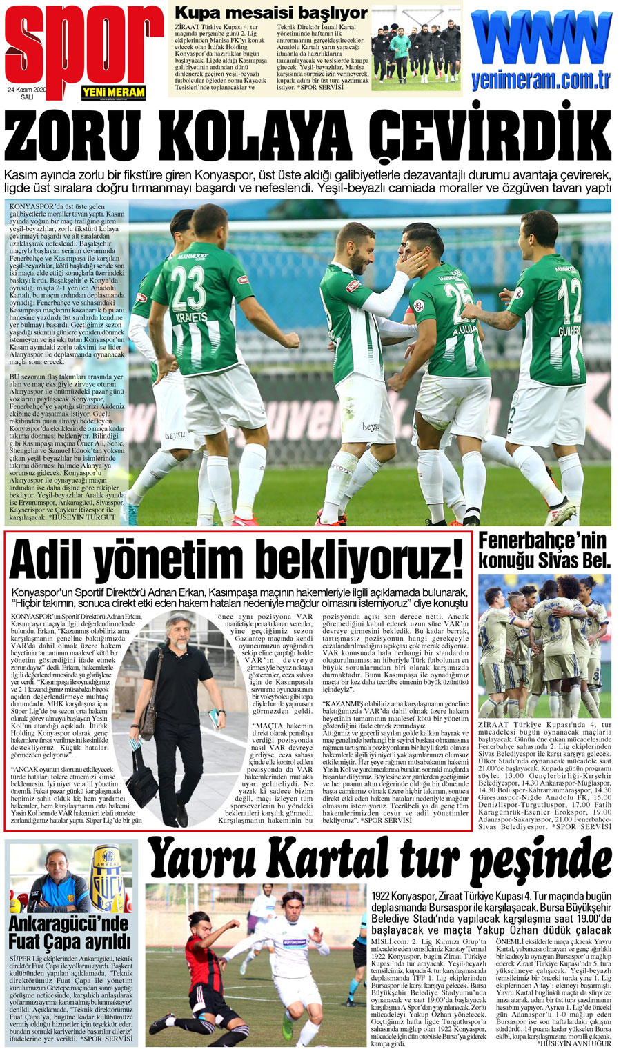 24 Kasım 2020 Yeni Meram Gazetesi