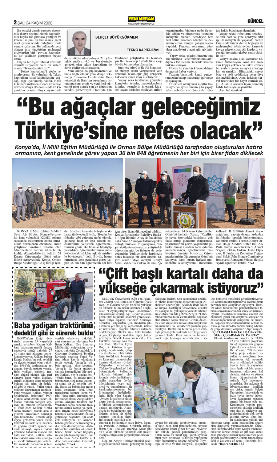 24 Kasım 2020 Yeni Meram Gazetesi