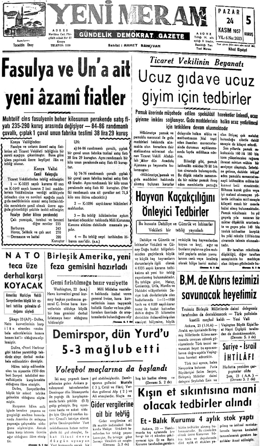 24 Kasım 2020 Yeni Meram Gazetesi