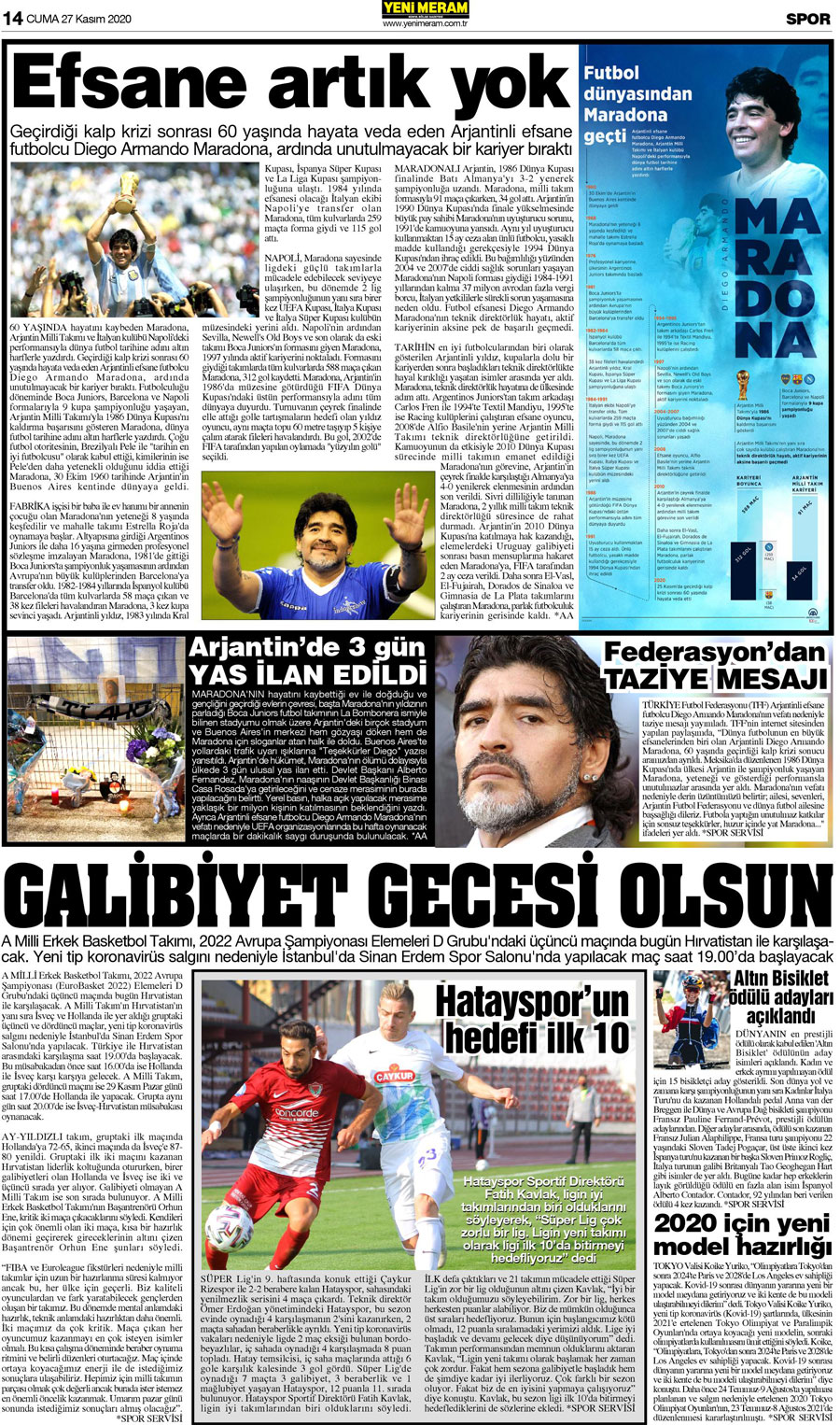 27 Kasım 2020 Yeni Meram Gazetesi