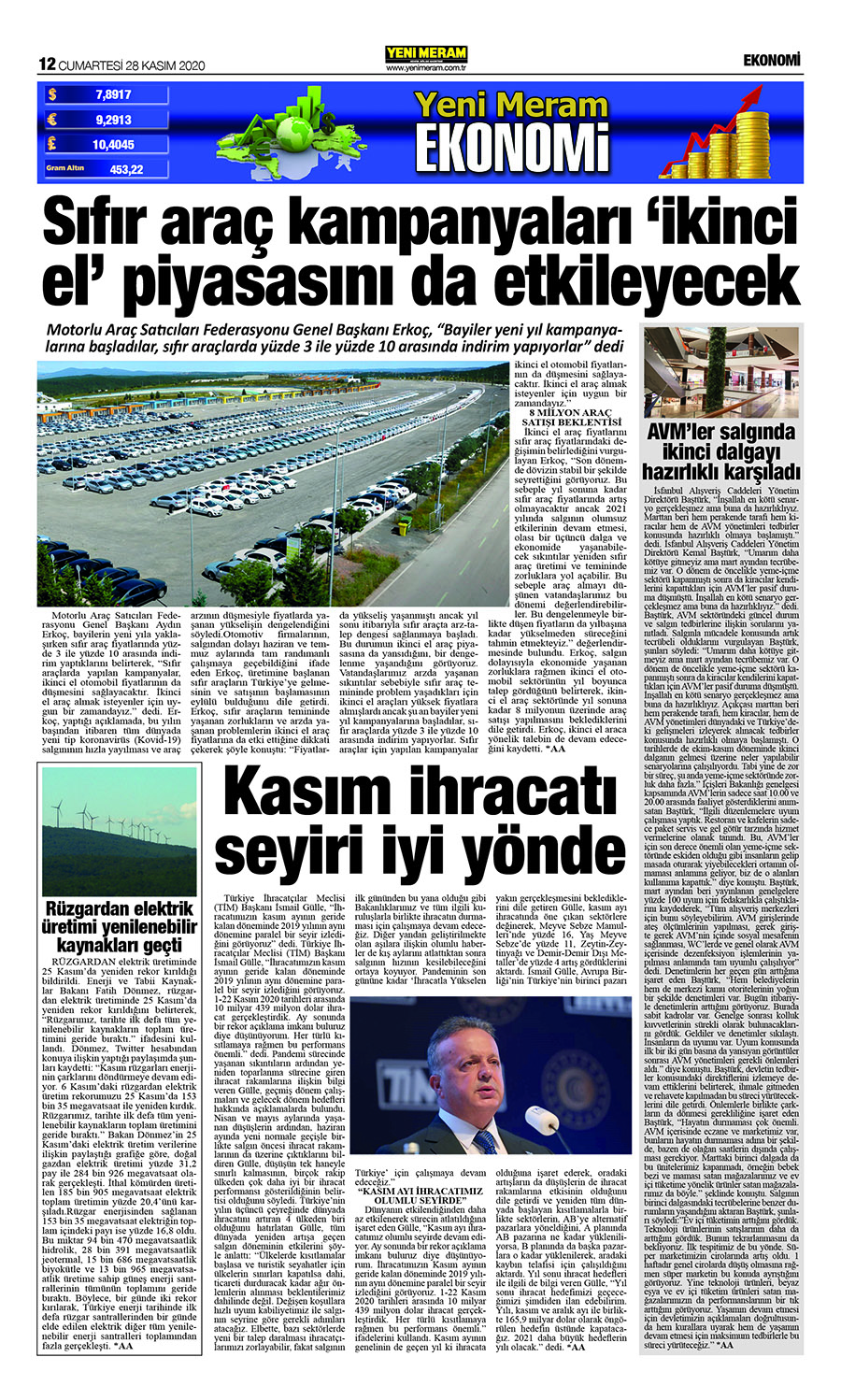 28 Kasım 2020 Yeni Meram Gazetesi