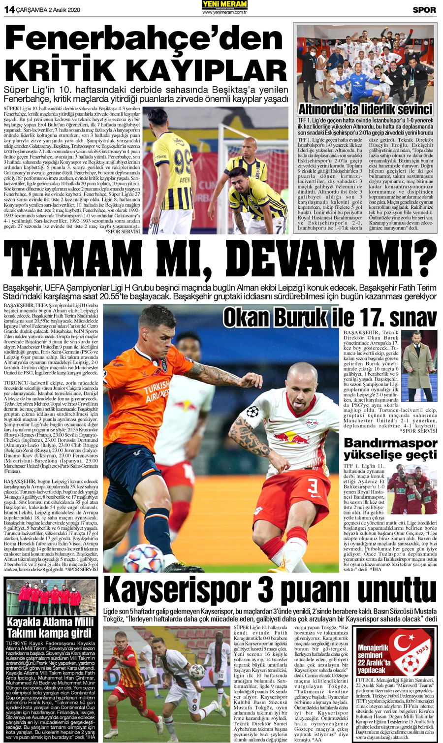 2 Aralık 2020 Yeni Meram Gazetesi