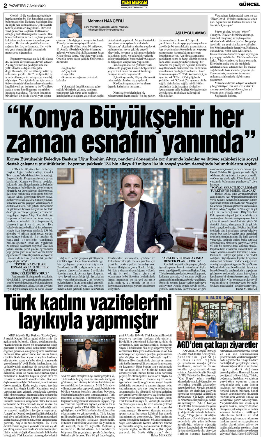 7 Aralık 2020 Yeni Meram Gazetesi