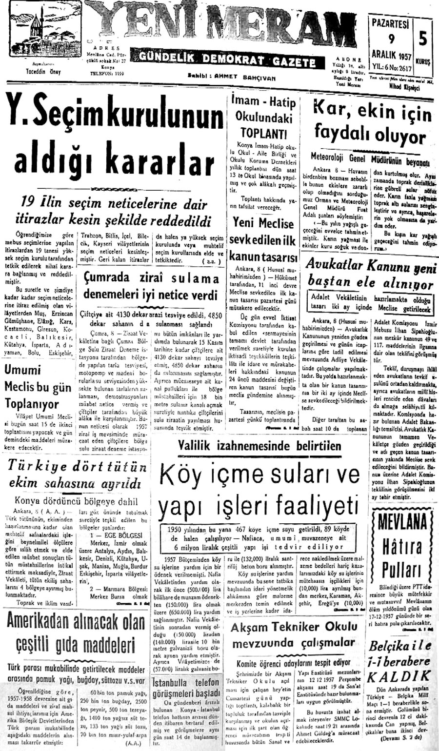 9 Aralık 2020 Yeni Meram Gazetesi