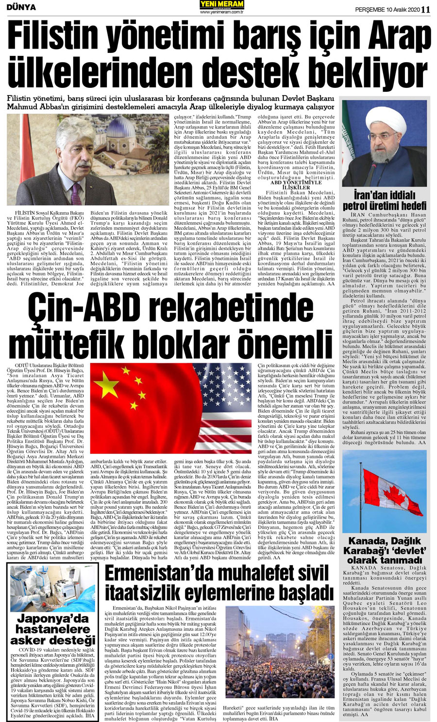 10 Aralık 2020 Yeni Meram Gazetesi