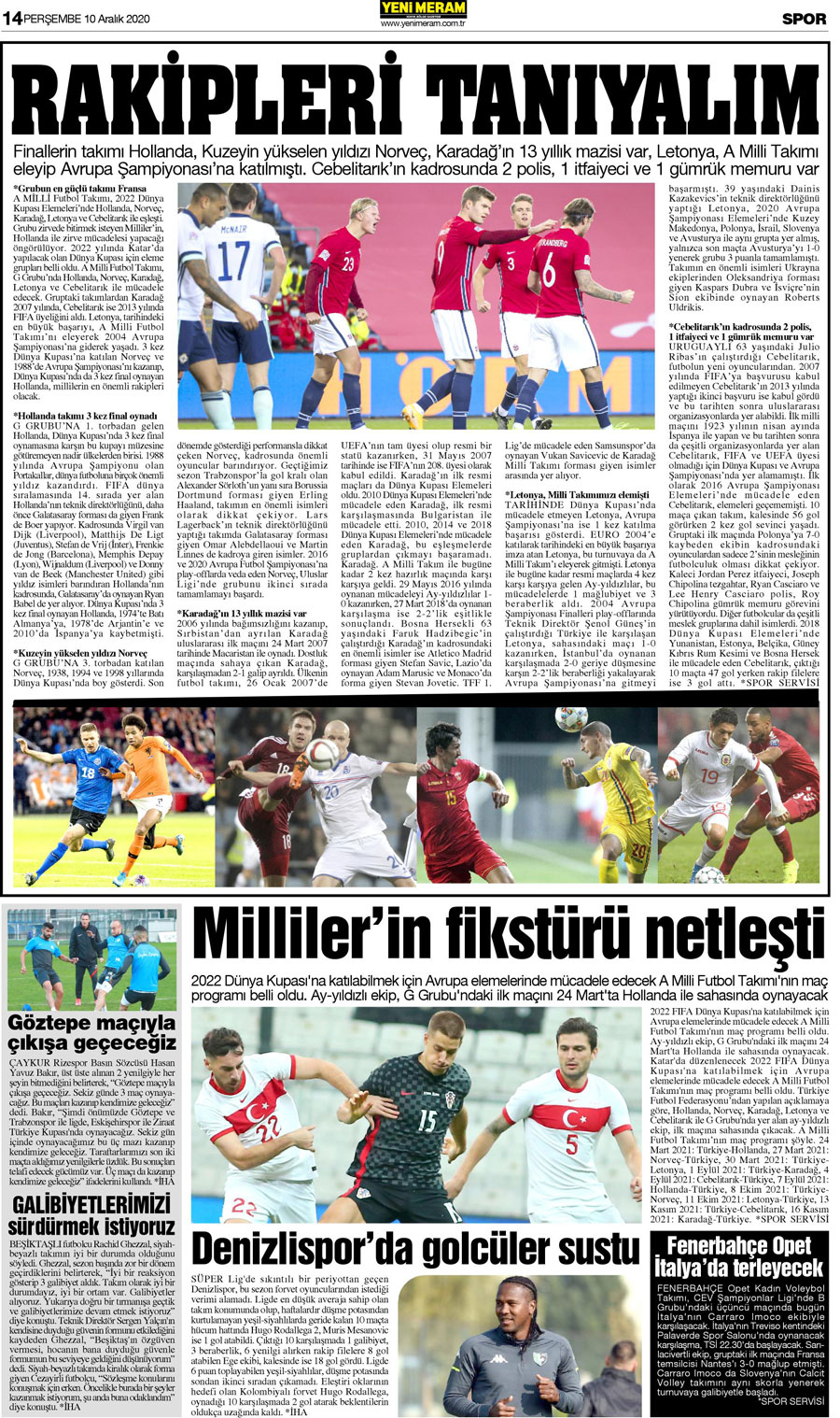 10 Aralık 2020 Yeni Meram Gazetesi