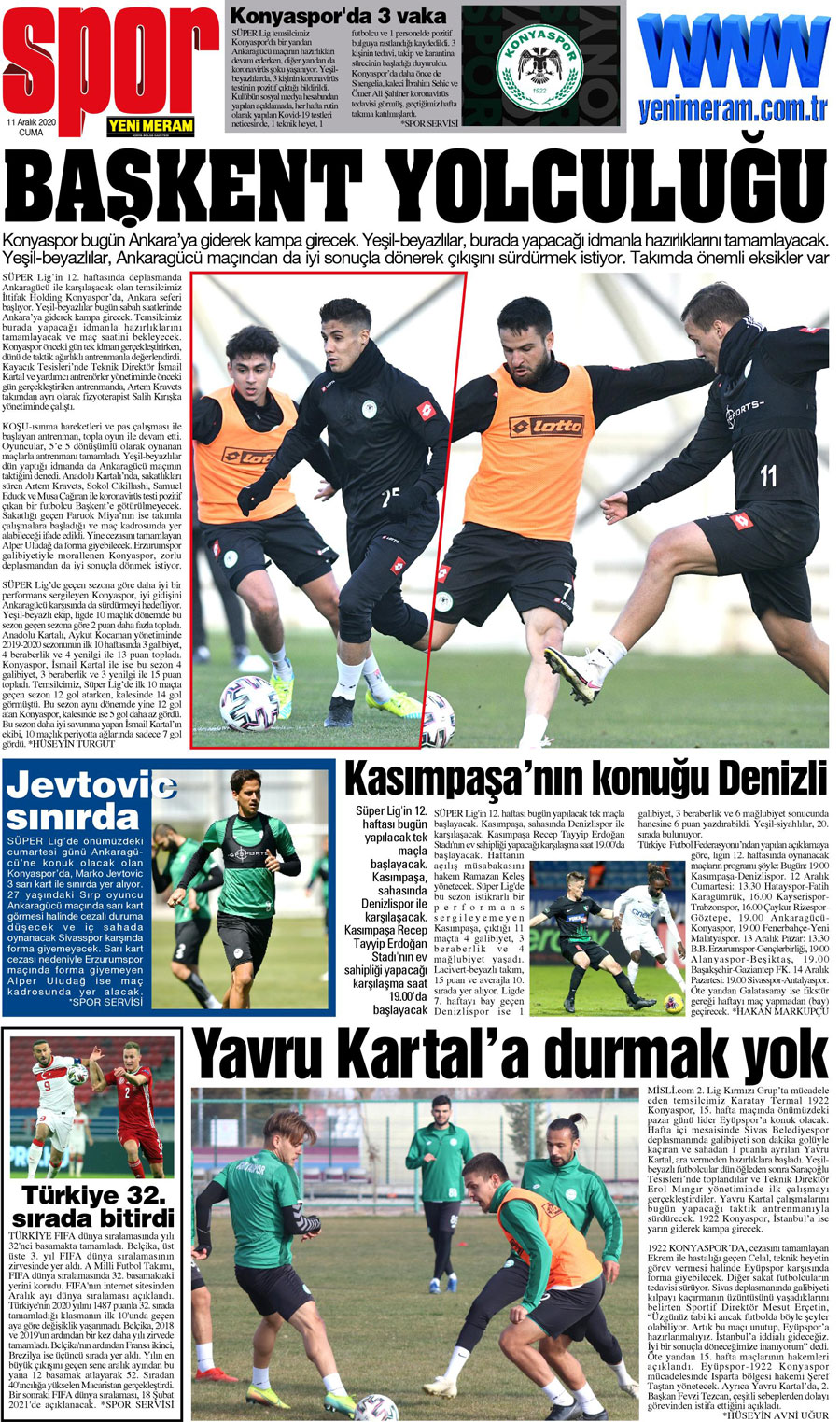 11 Aralık 2020 Yeni Meram Gazetesi