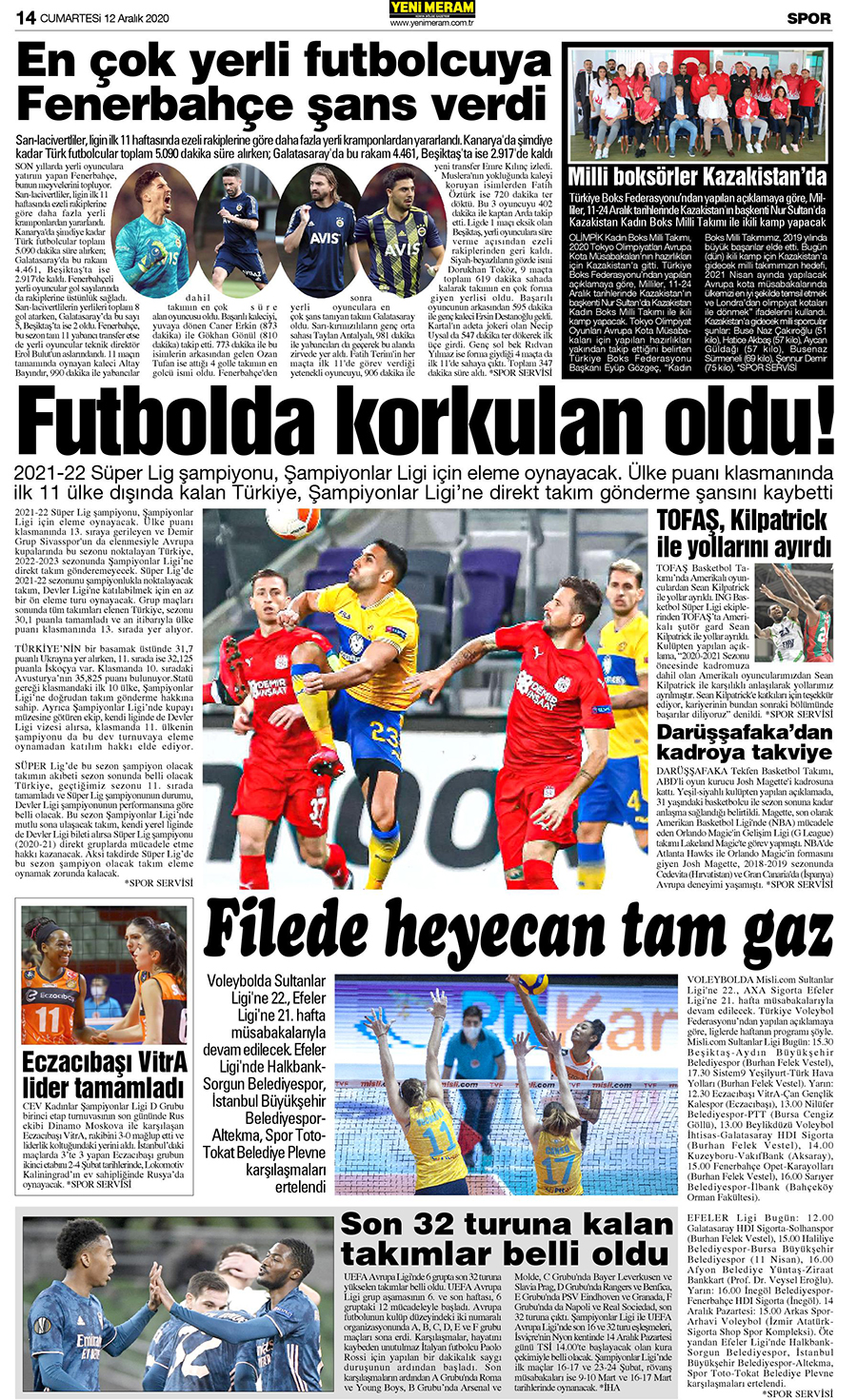 12 Aralık 2020 Yeni Meram Gazetesi