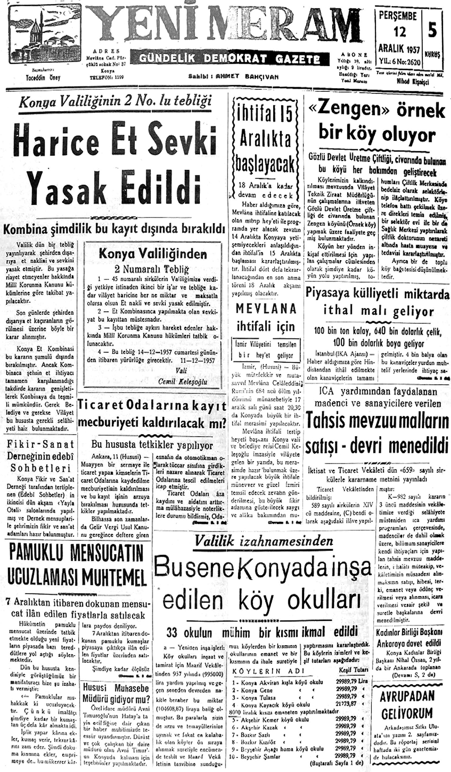 12 Aralık 2020 Yeni Meram Gazetesi