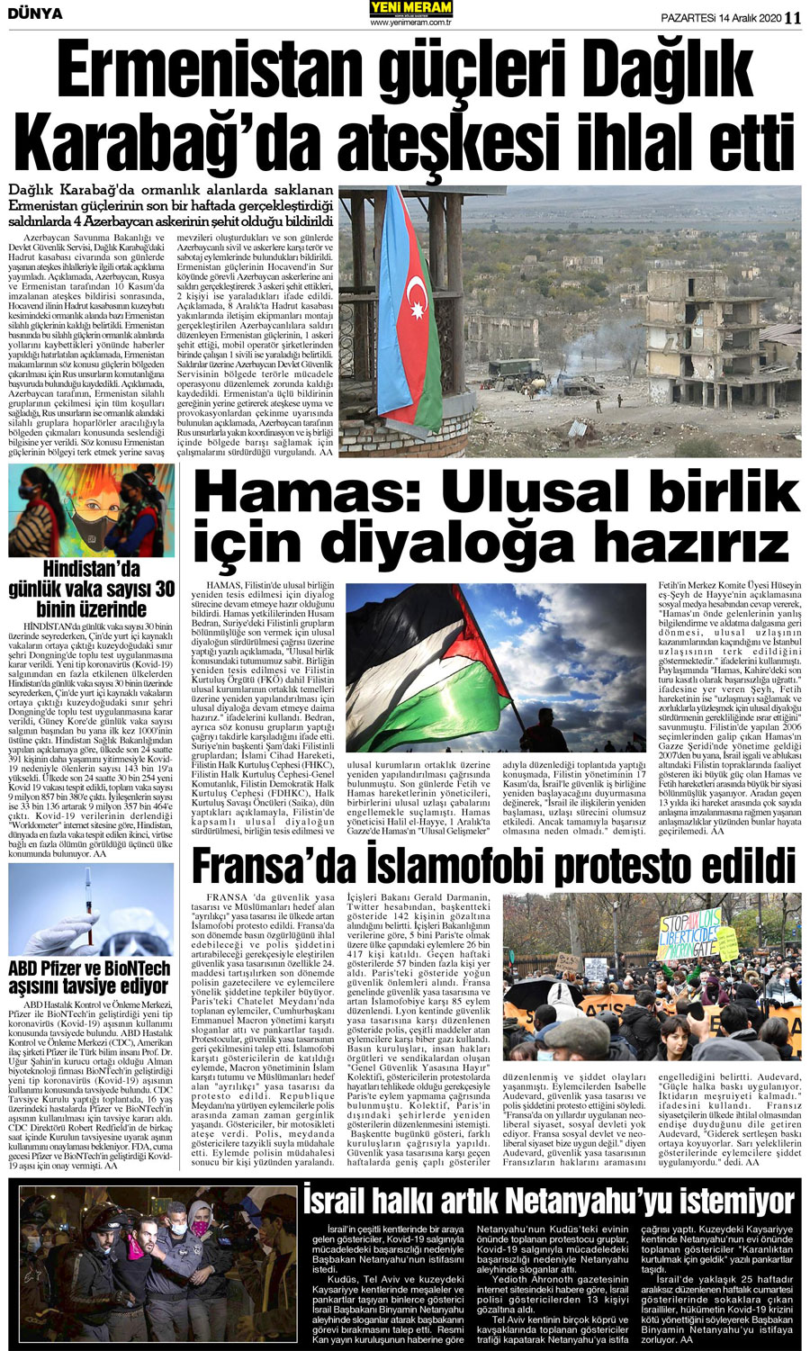 14 Aralık 2020 Yeni Meram Gazetesi