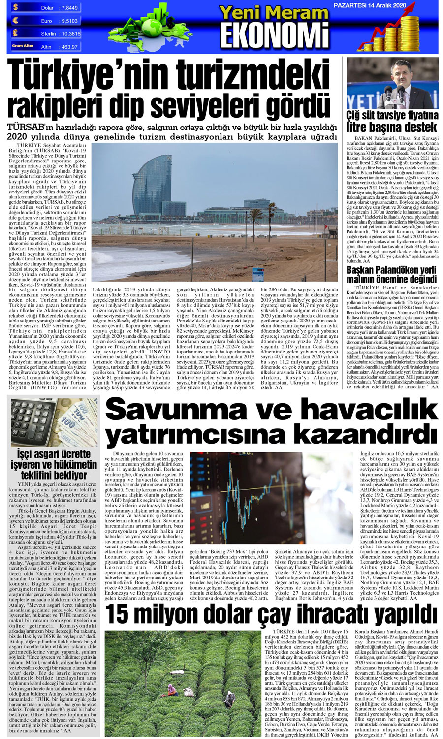 14 Aralık 2020 Yeni Meram Gazetesi