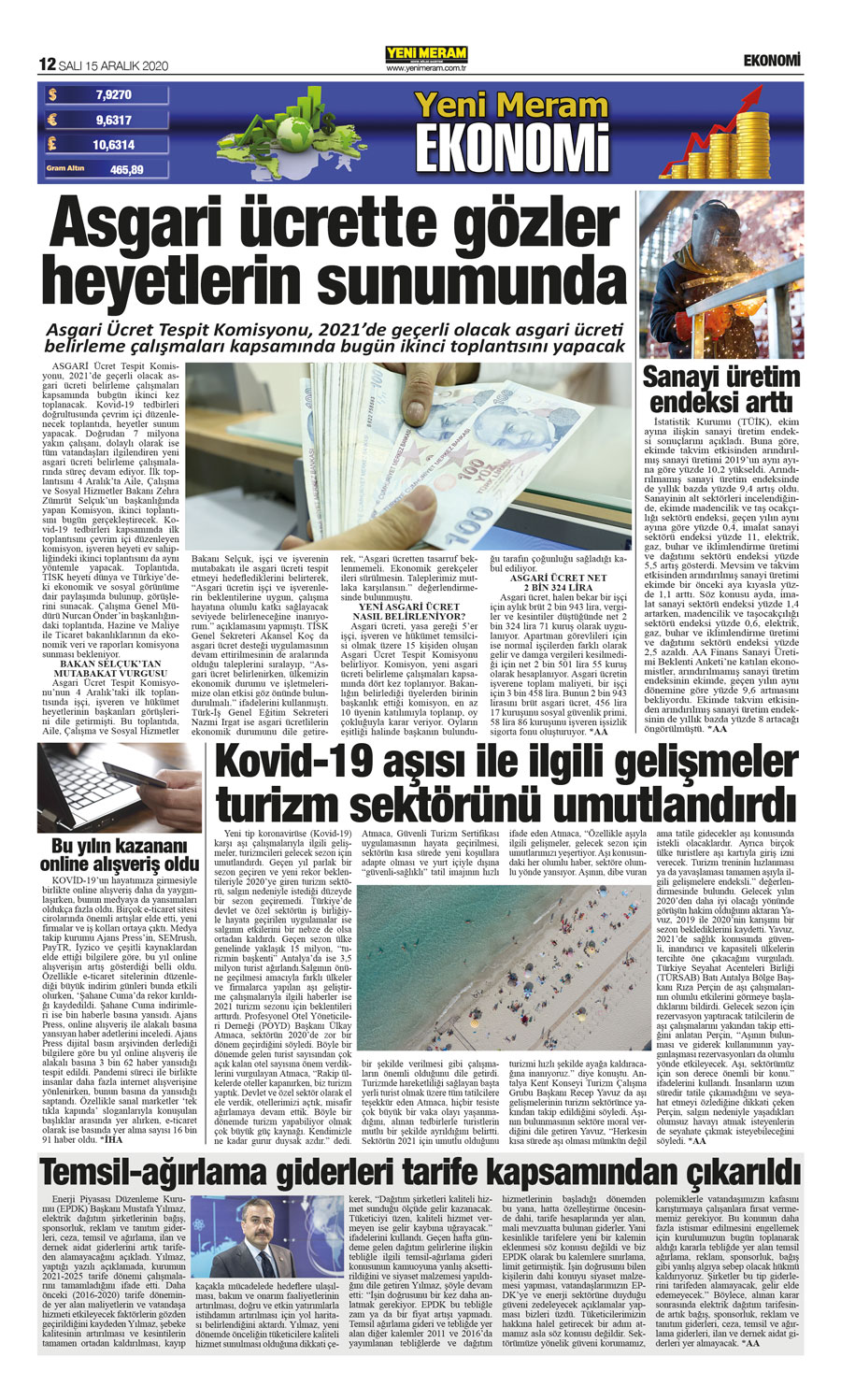 15 Aralık 2020 Yeni Meram Gazetesi