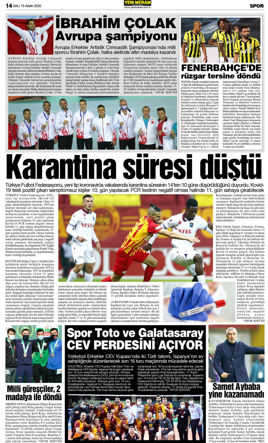 15 Aralık 2020 Yeni Meram Gazetesi