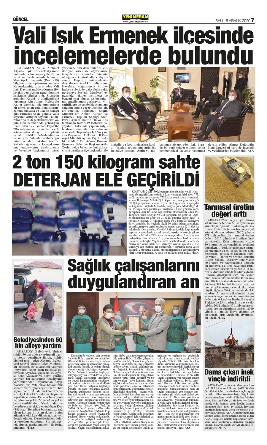 15 Aralık 2020 Yeni Meram Gazetesi