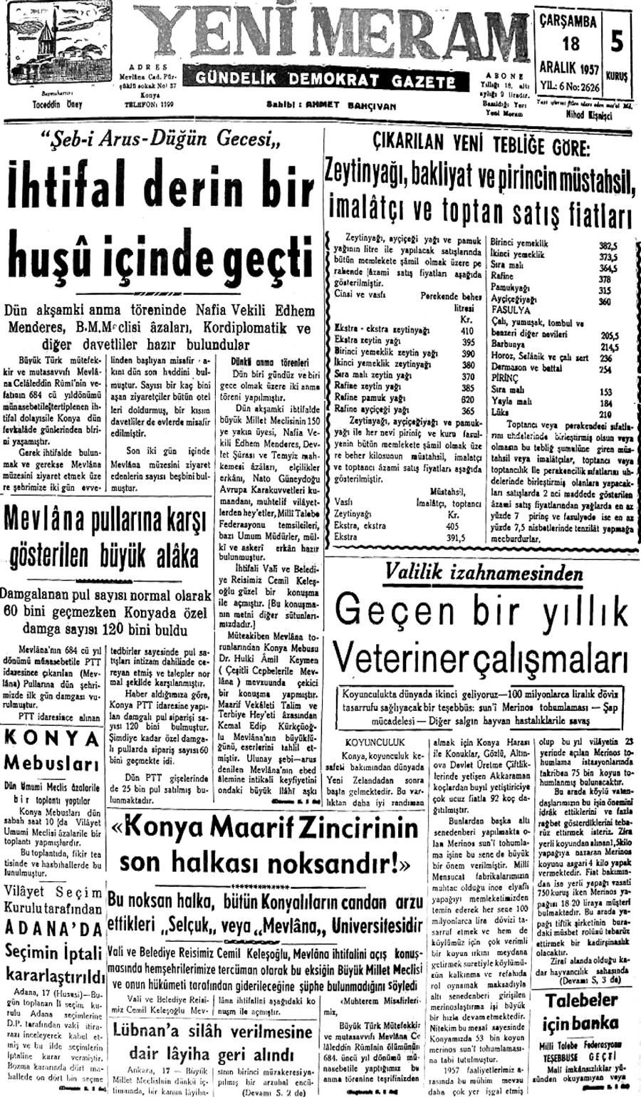 18 Aralık 2020 Yeni Meram Gazetesi