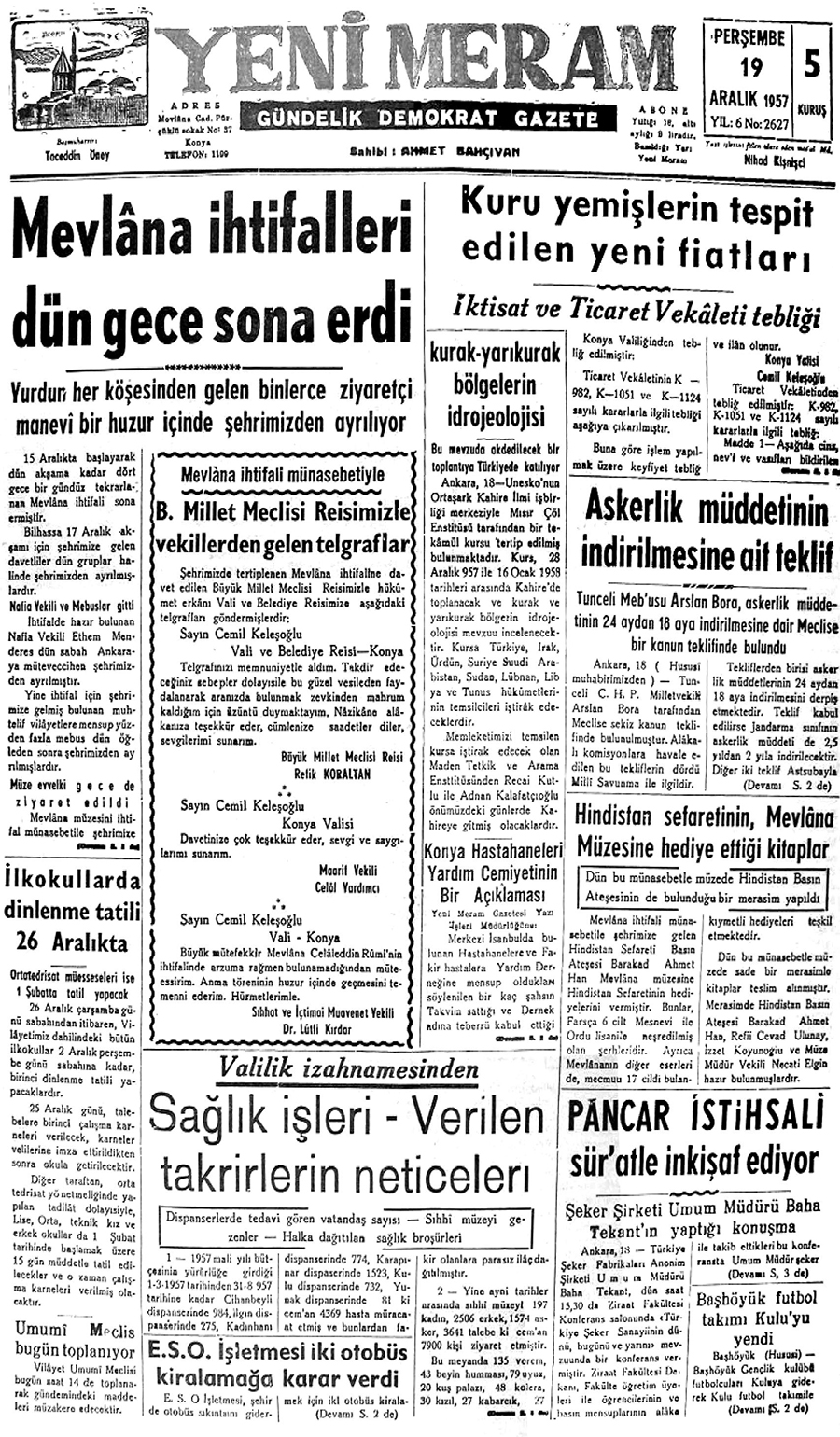 19 Aralık 2020 Yeni Meram Gazetesi