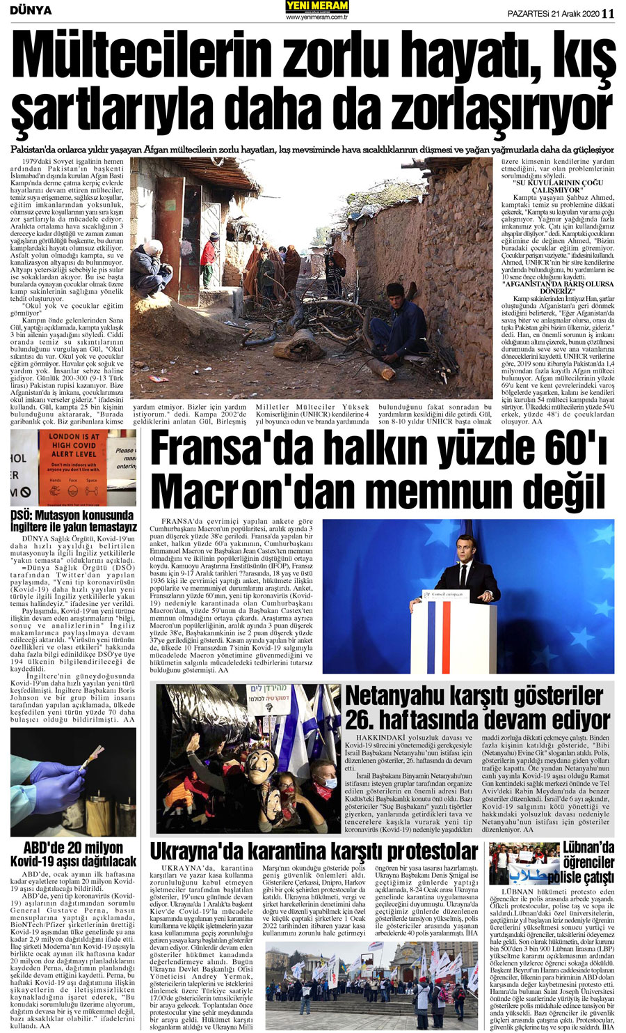 21 Aralık 2020 Yeni Meram Gazetesi