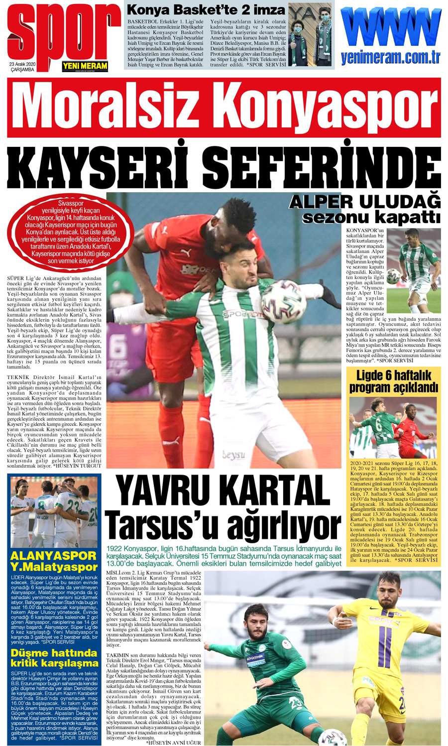 23 Aralık 2020 Yeni Meram Gazetesi