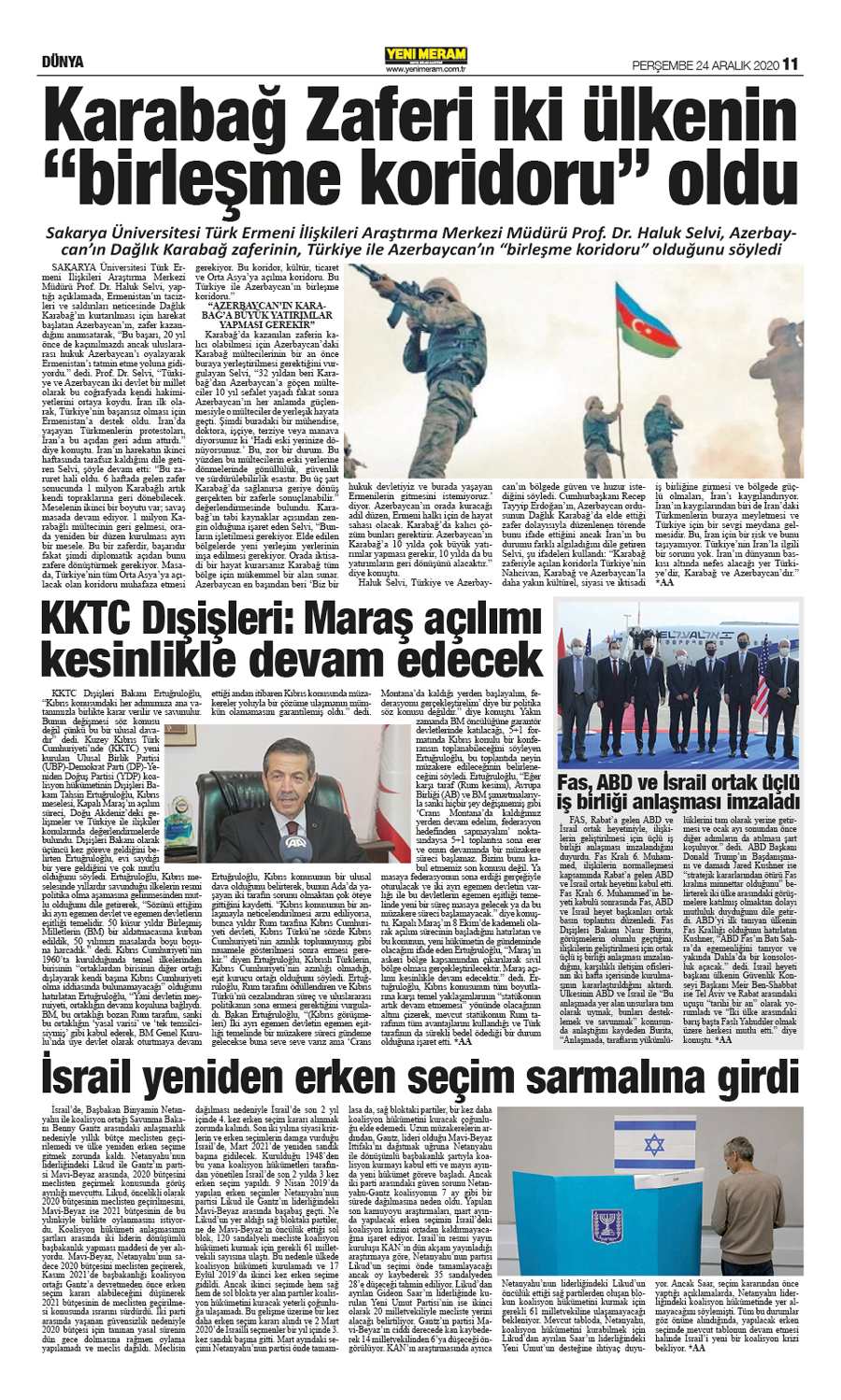 24 Aralık 2020 Yeni Meram Gazetesi