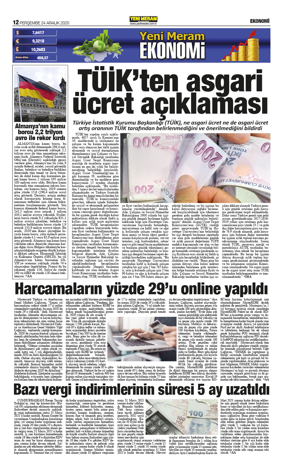 24 Aralık 2020 Yeni Meram Gazetesi