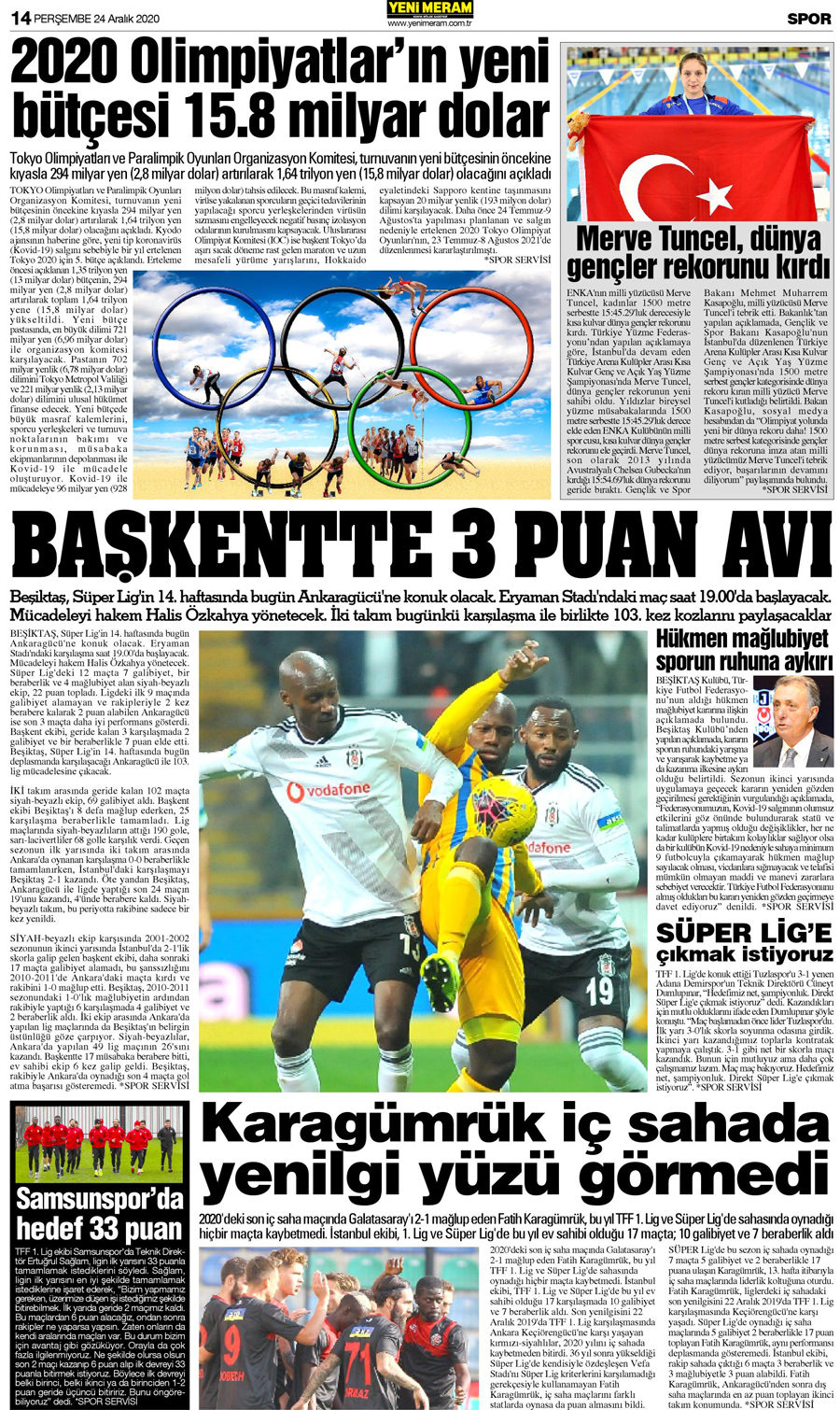 24 Aralık 2020 Yeni Meram Gazetesi