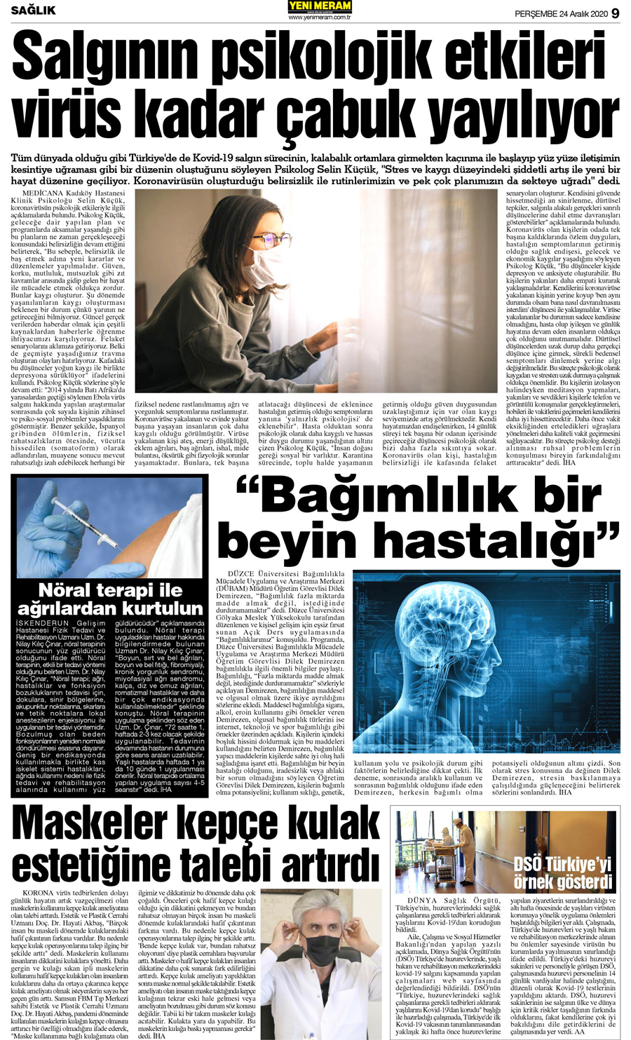 24 Aralık 2020 Yeni Meram Gazetesi