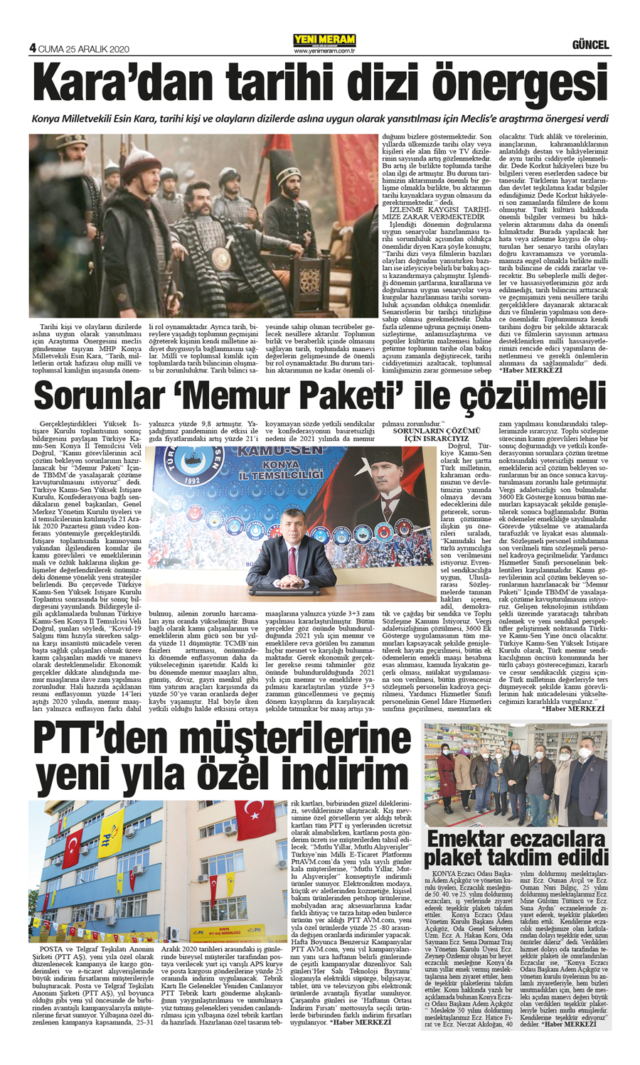 25 Aralık 2020 Yeni Meram Gazetesi