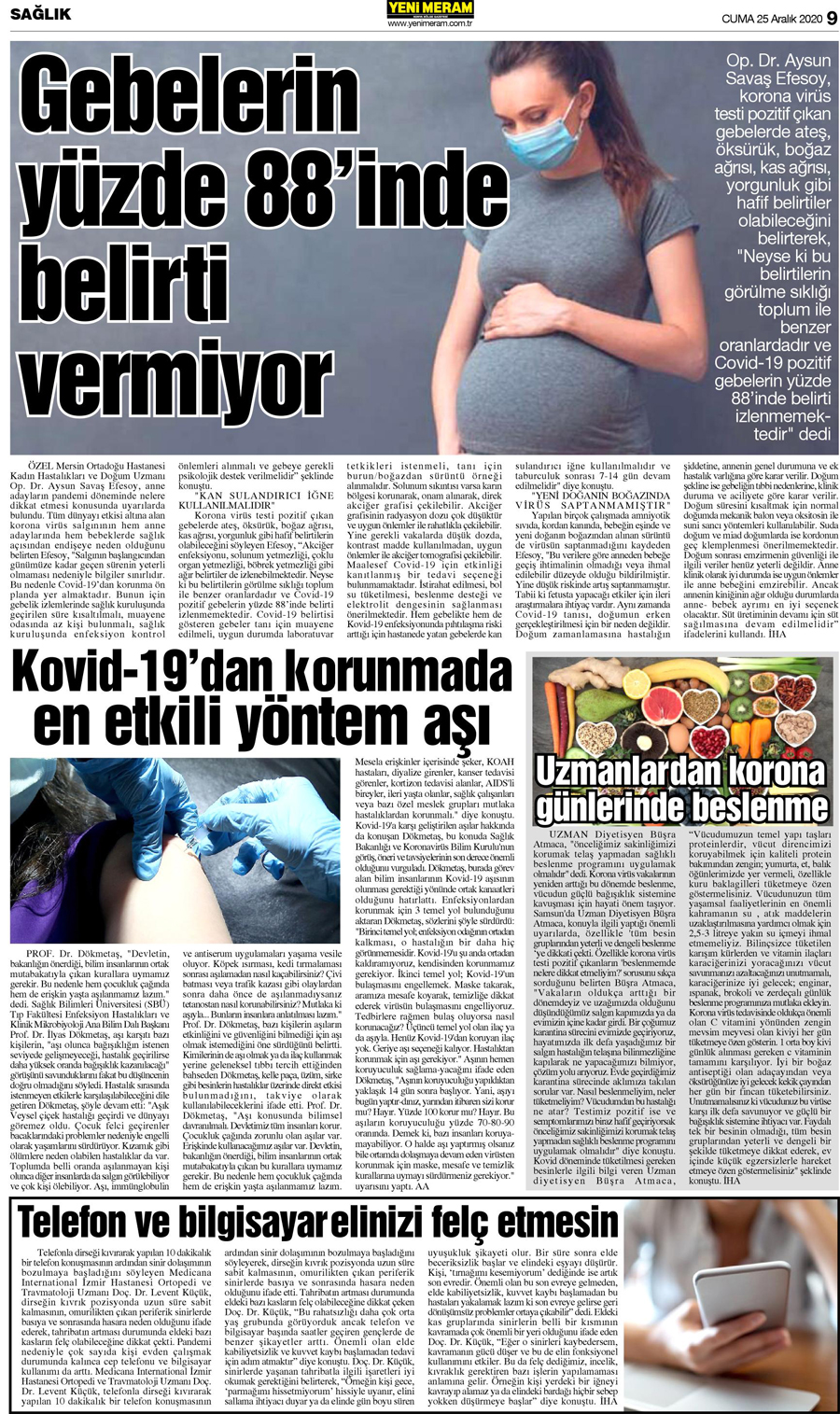 25 Aralık 2020 Yeni Meram Gazetesi