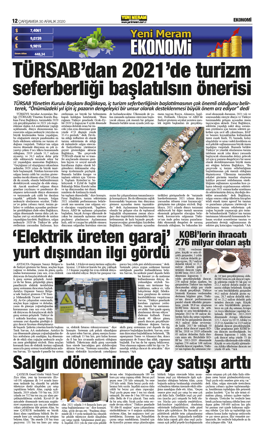 30 Aralık 2020 Yeni Meram Gazetesi