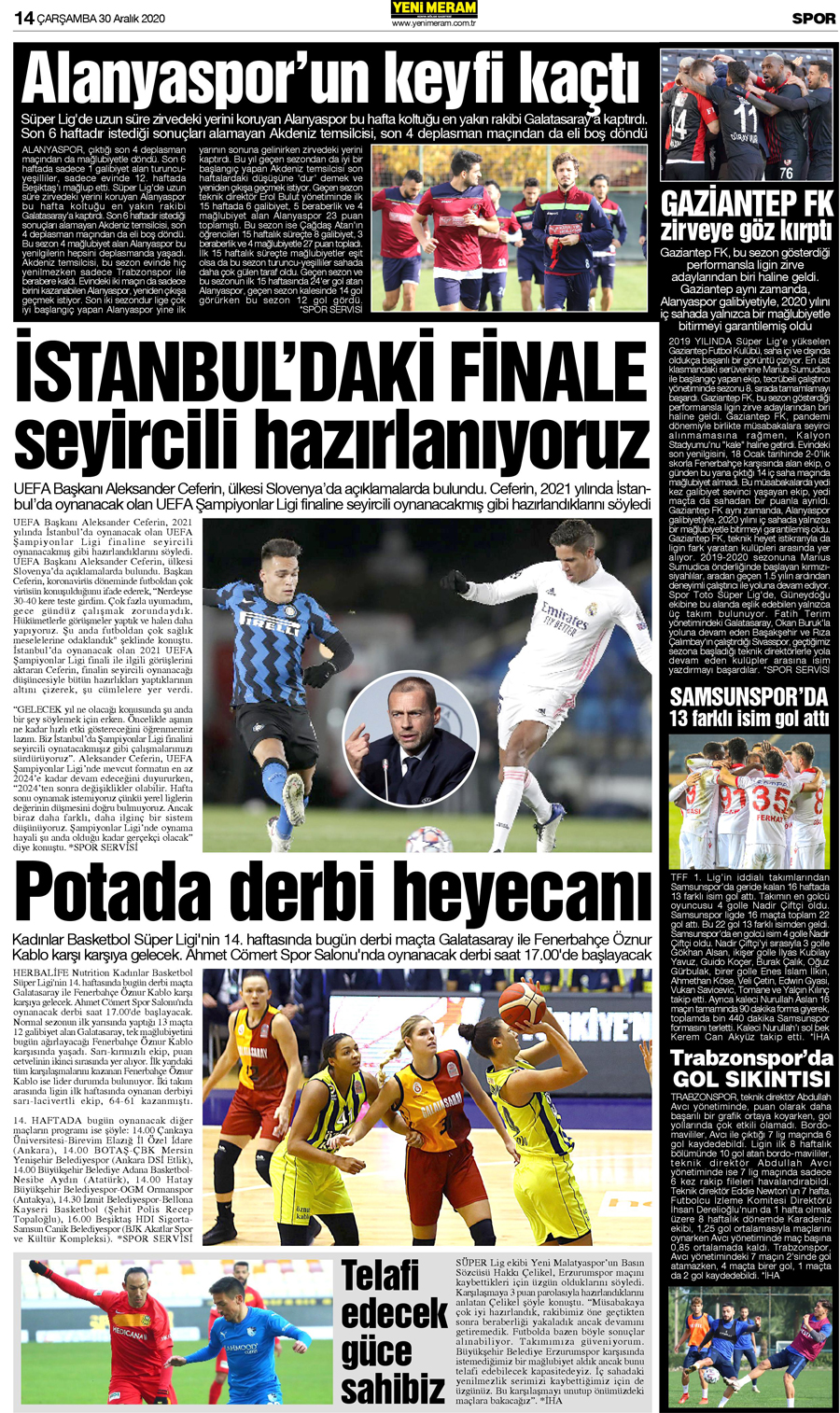 30 Aralık 2020 Yeni Meram Gazetesi