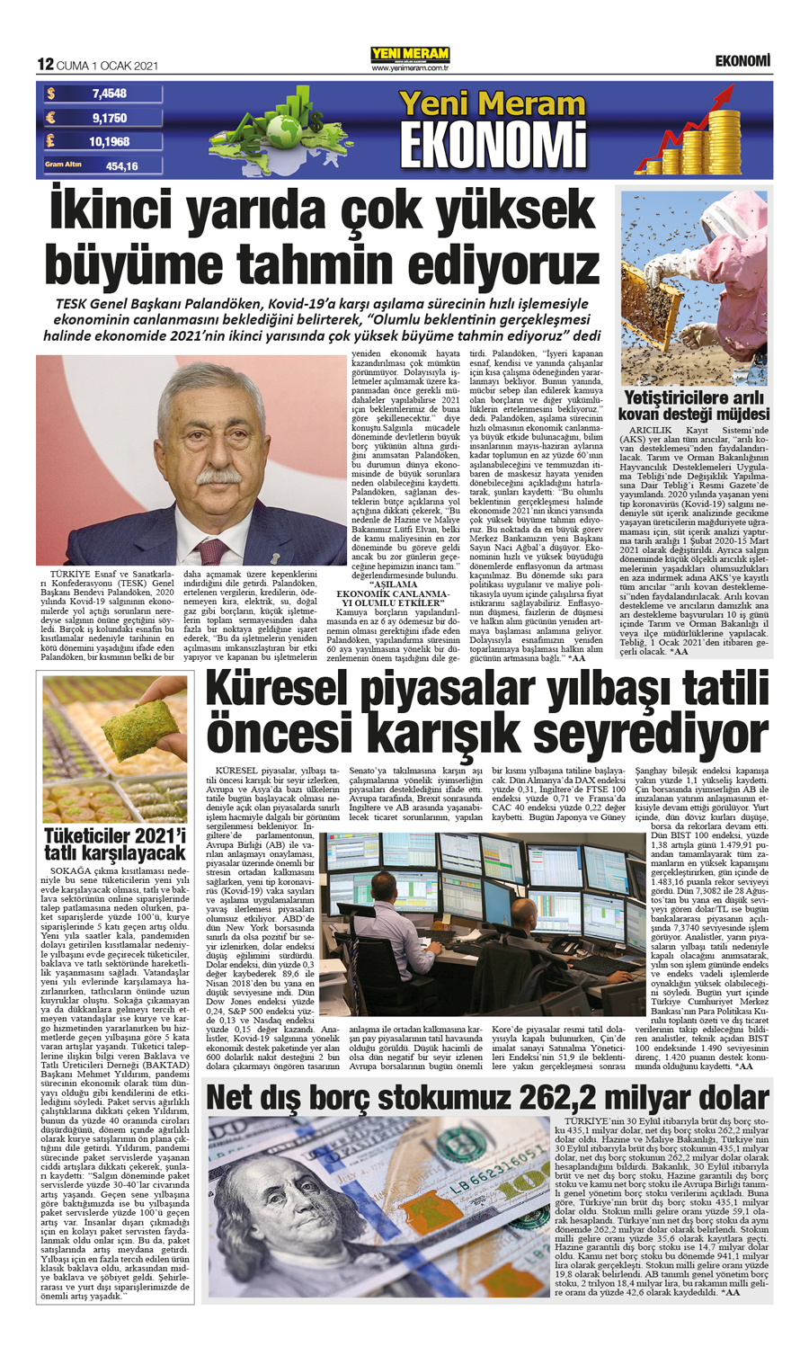 1 Ocak 2021 Yeni Meram Gazetesi