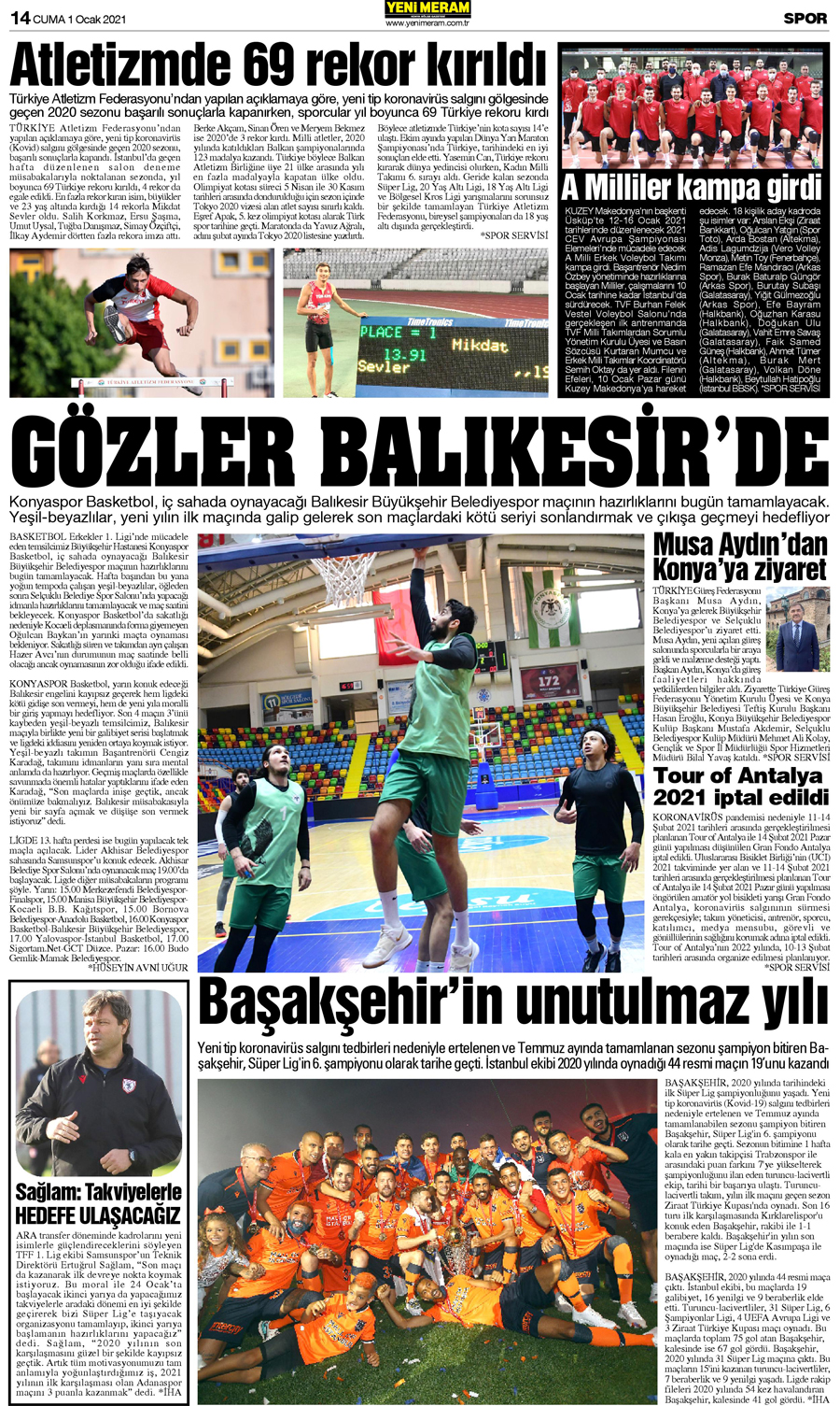 1 Ocak 2021 Yeni Meram Gazetesi