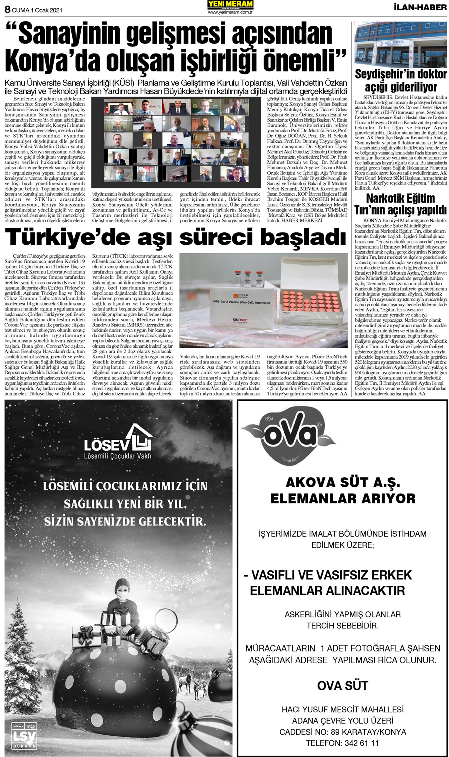 1 Ocak 2021 Yeni Meram Gazetesi