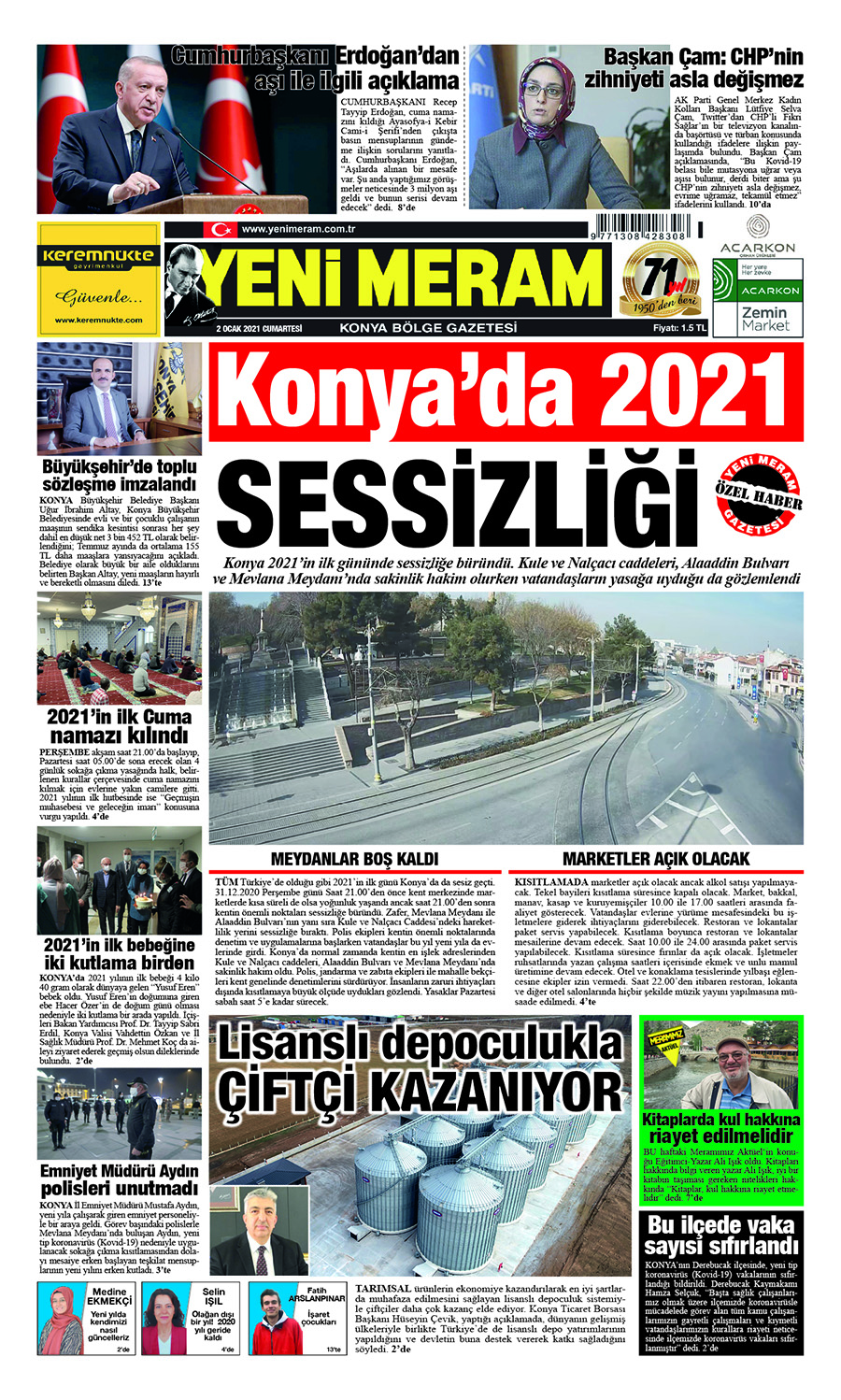 2 Ocak 2021 Yeni Meram Gazetesi