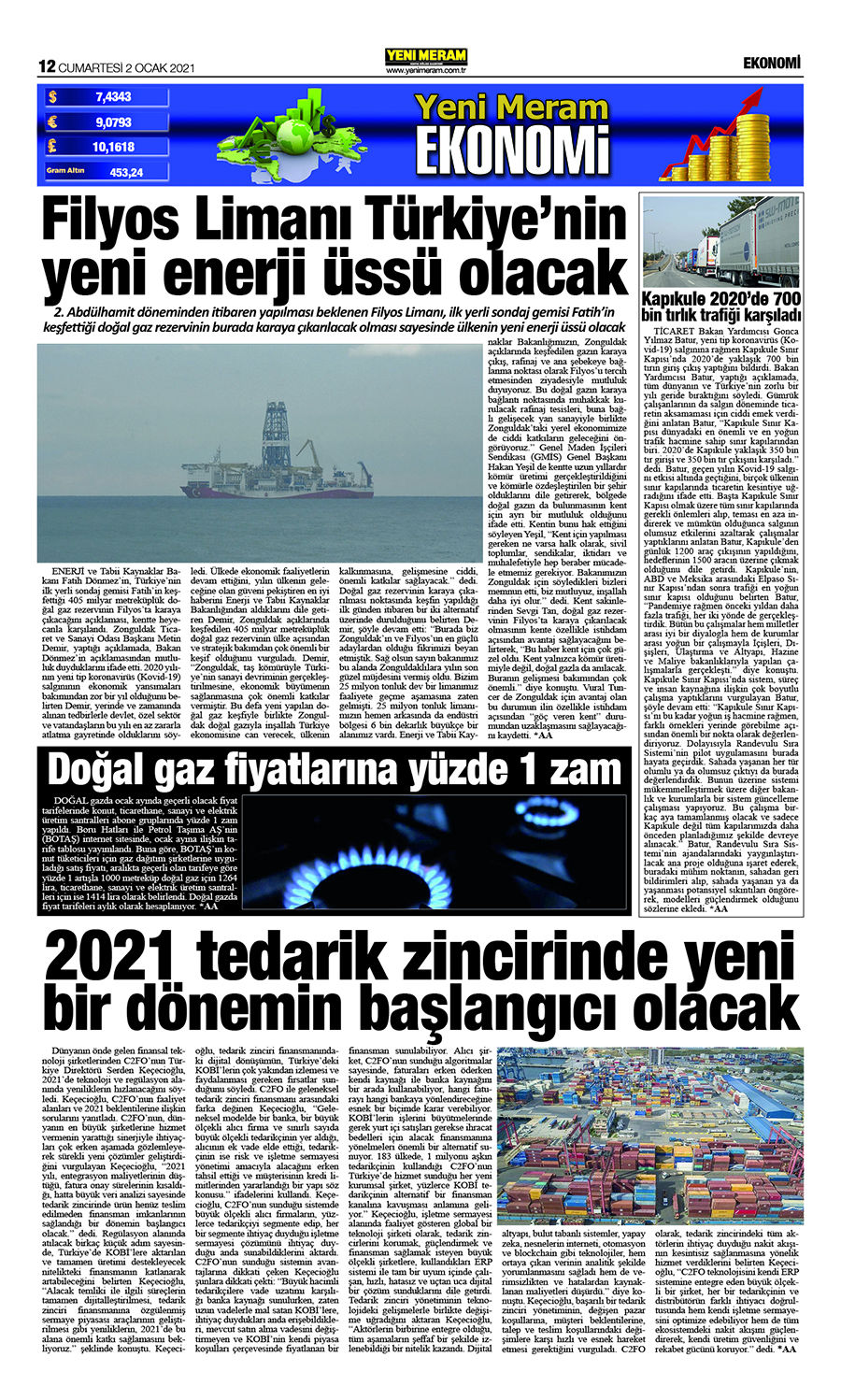 2 Ocak 2021 Yeni Meram Gazetesi