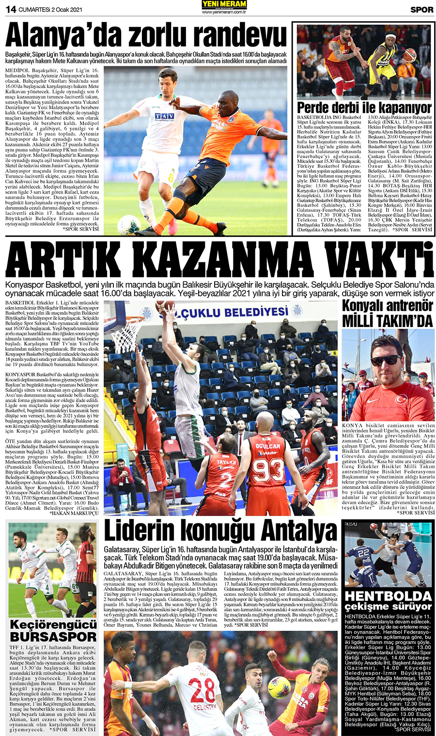 2 Ocak 2021 Yeni Meram Gazetesi