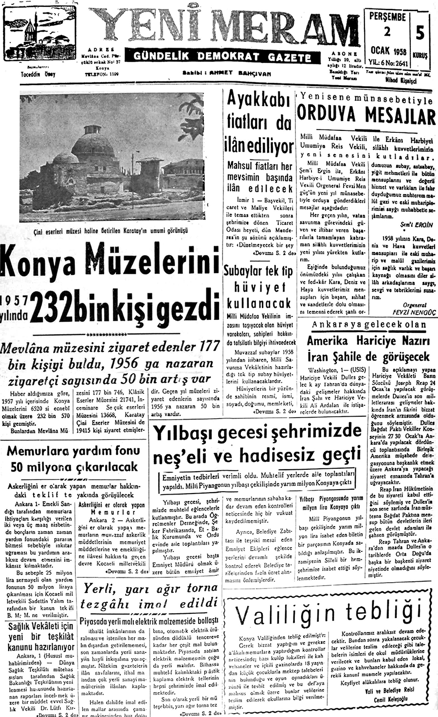 2 Ocak 2021 Yeni Meram Gazetesi