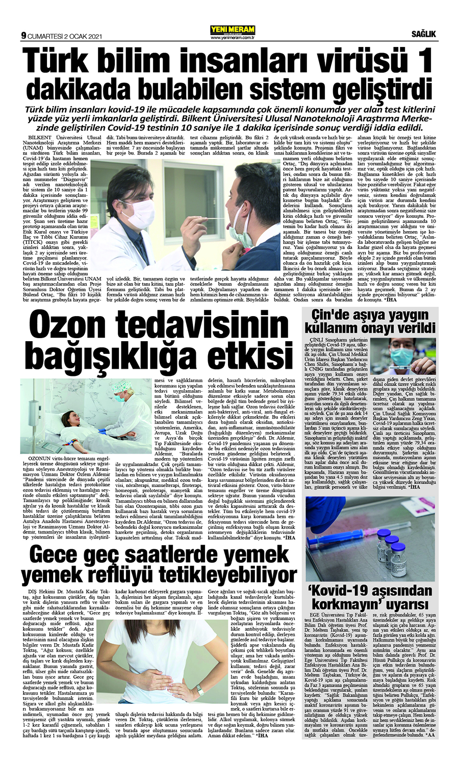 2 Ocak 2021 Yeni Meram Gazetesi