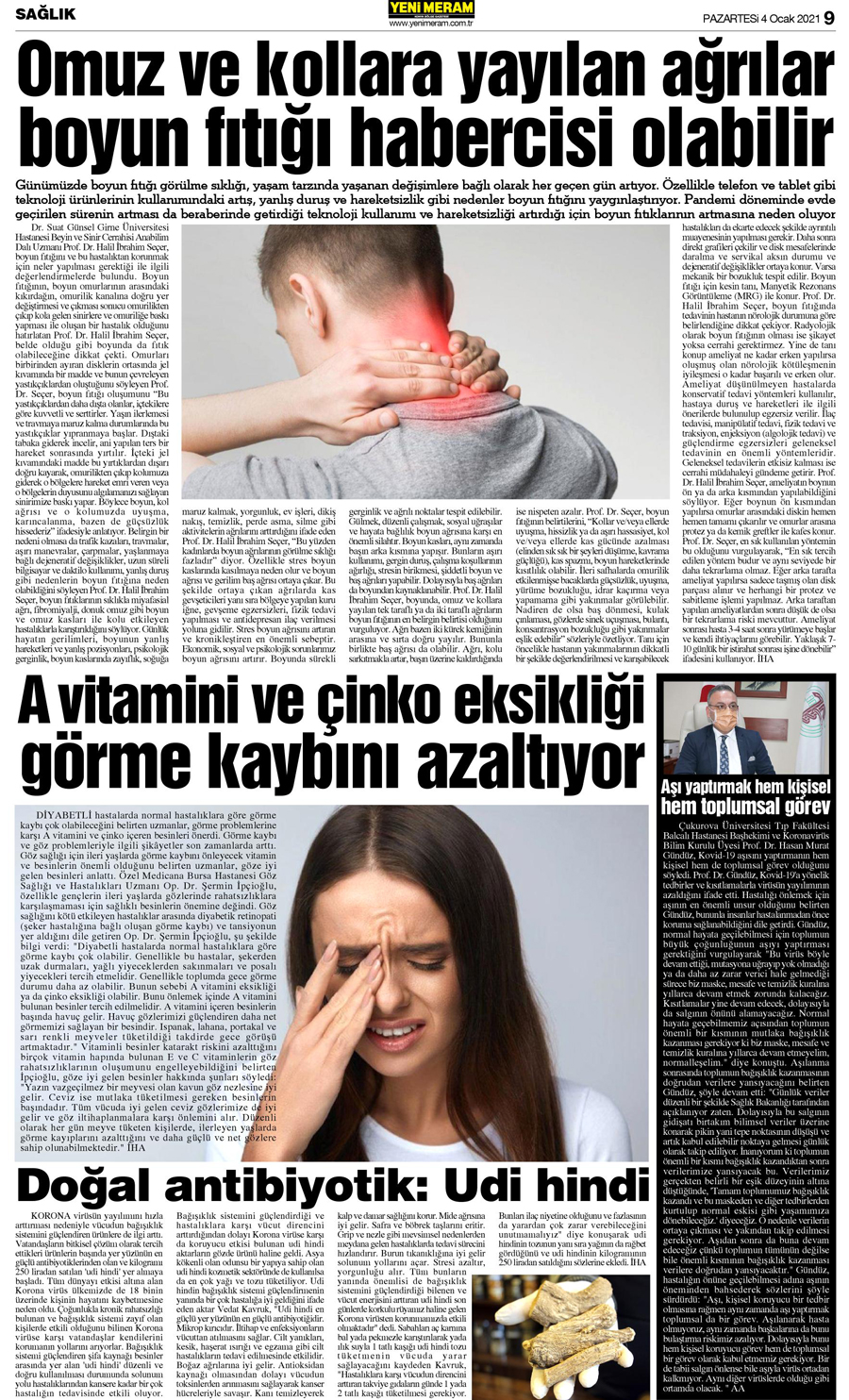 4 Ocak 2021 Yeni Meram Gazetesi