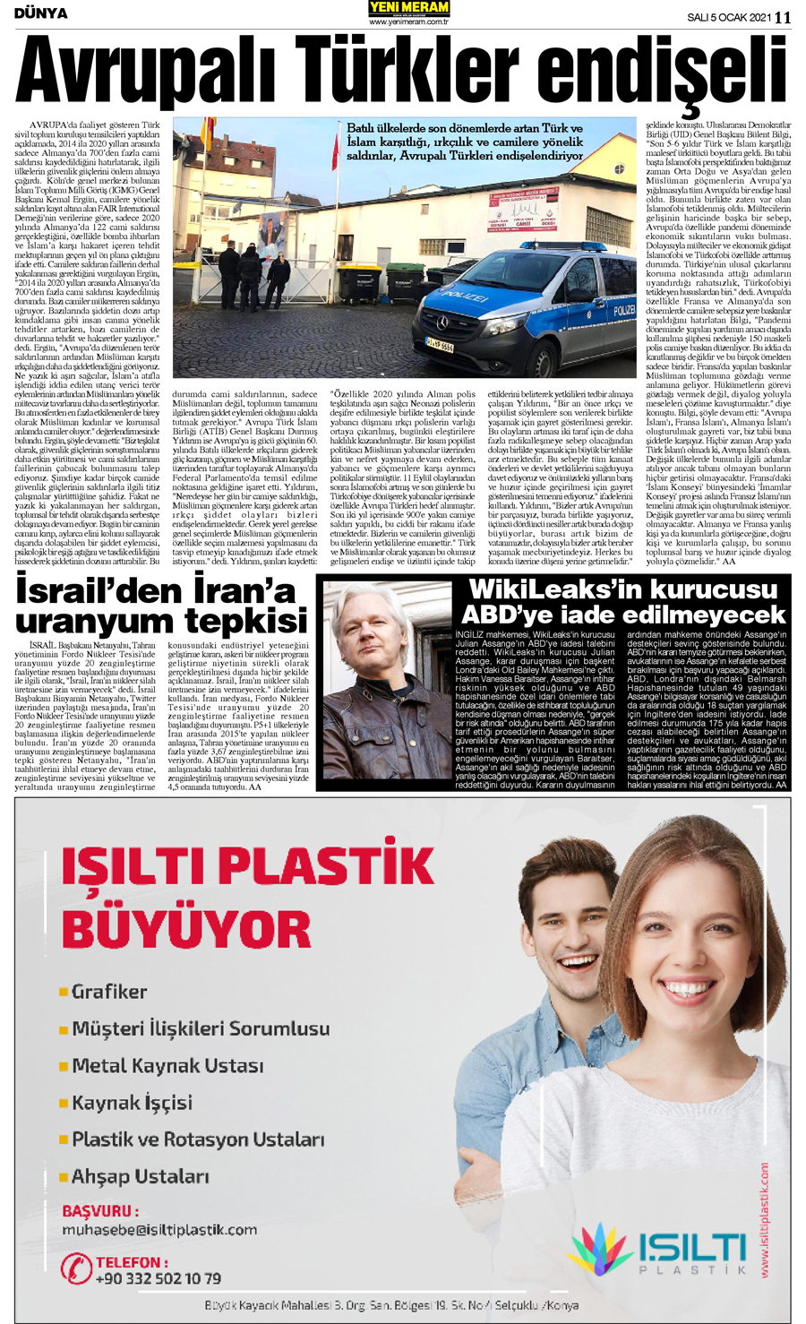 5 Ocak 2021 Yeni Meram Gazetesi