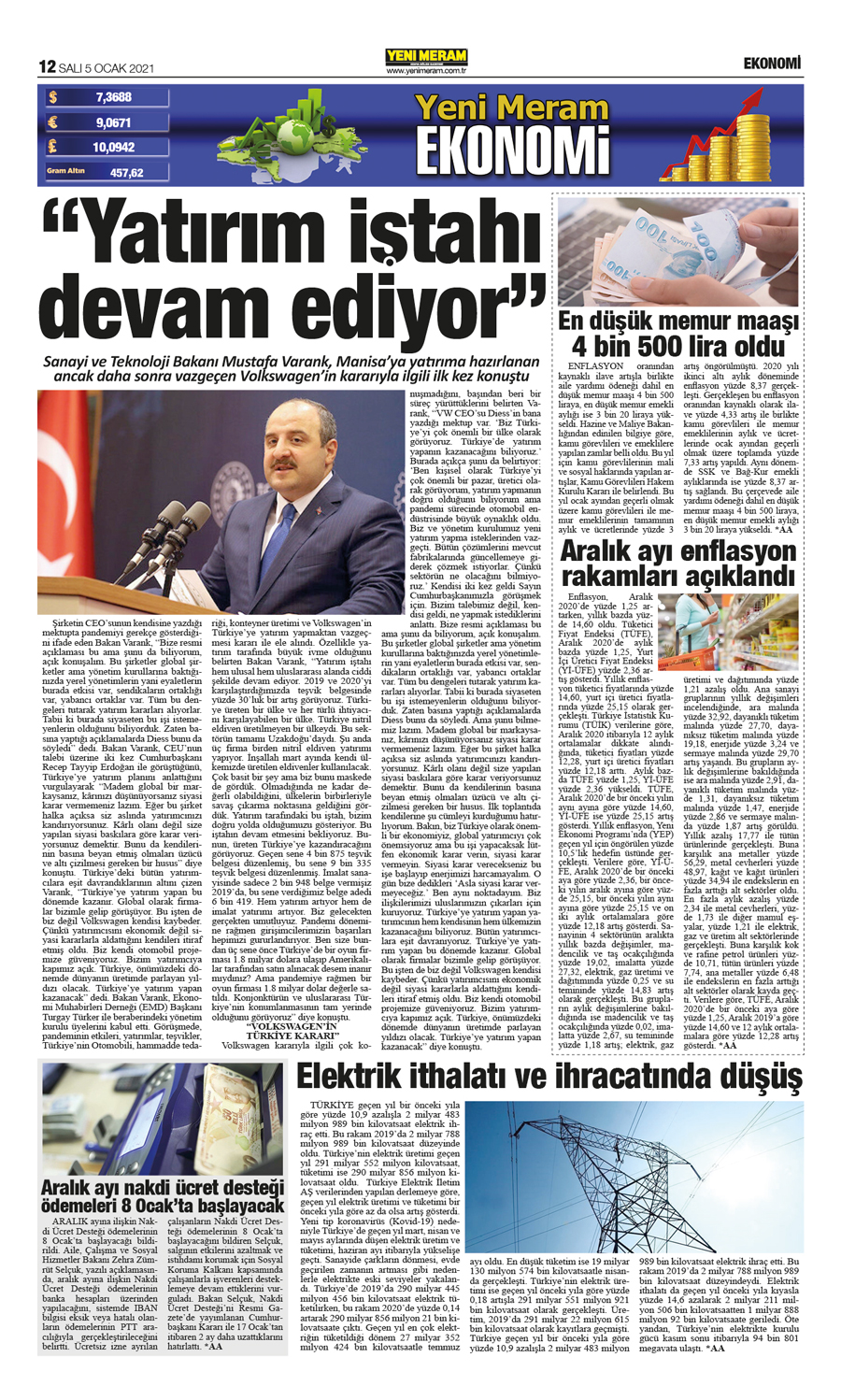 5 Ocak 2021 Yeni Meram Gazetesi