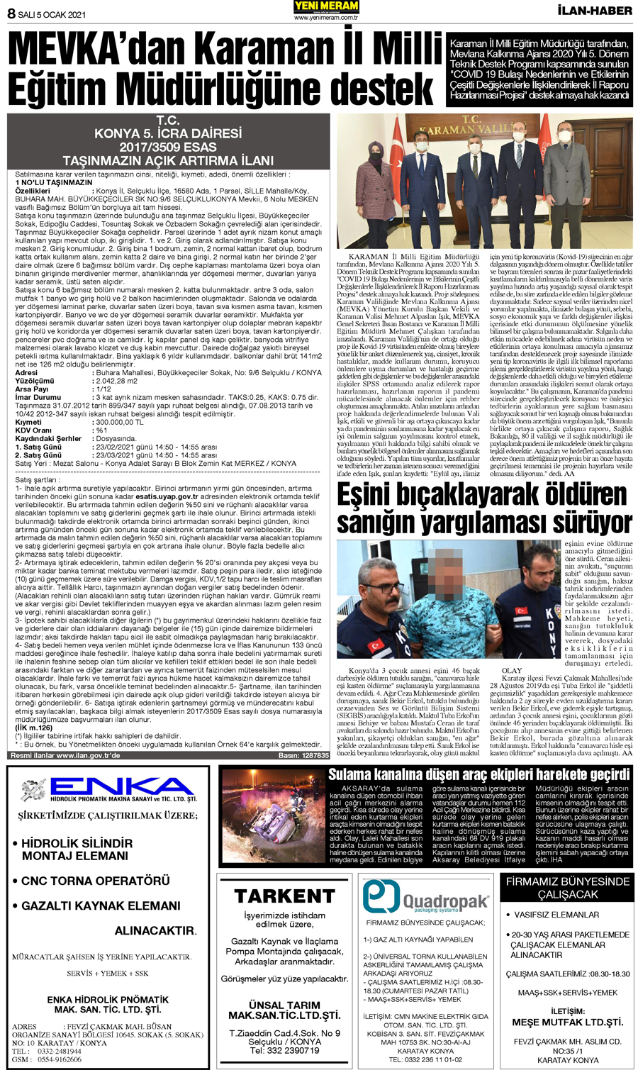 5 Ocak 2021 Yeni Meram Gazetesi