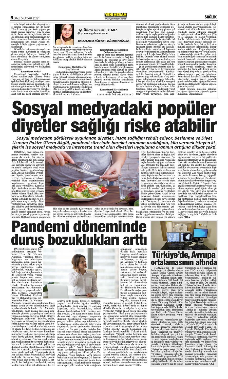 5 Ocak 2021 Yeni Meram Gazetesi