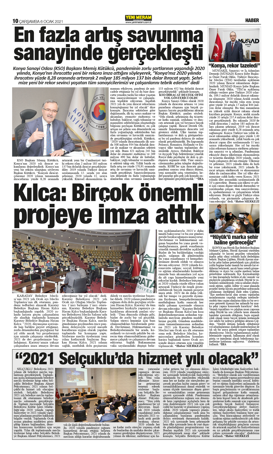 6 Ocak 2021 Yeni Meram Gazetesi