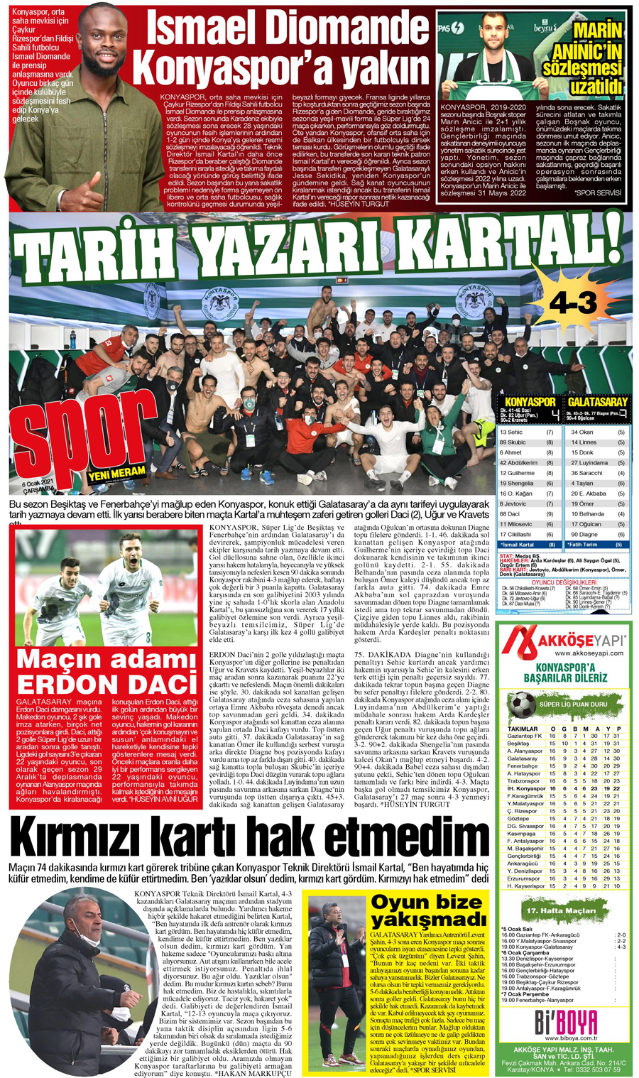 6 Ocak 2021 Yeni Meram Gazetesi