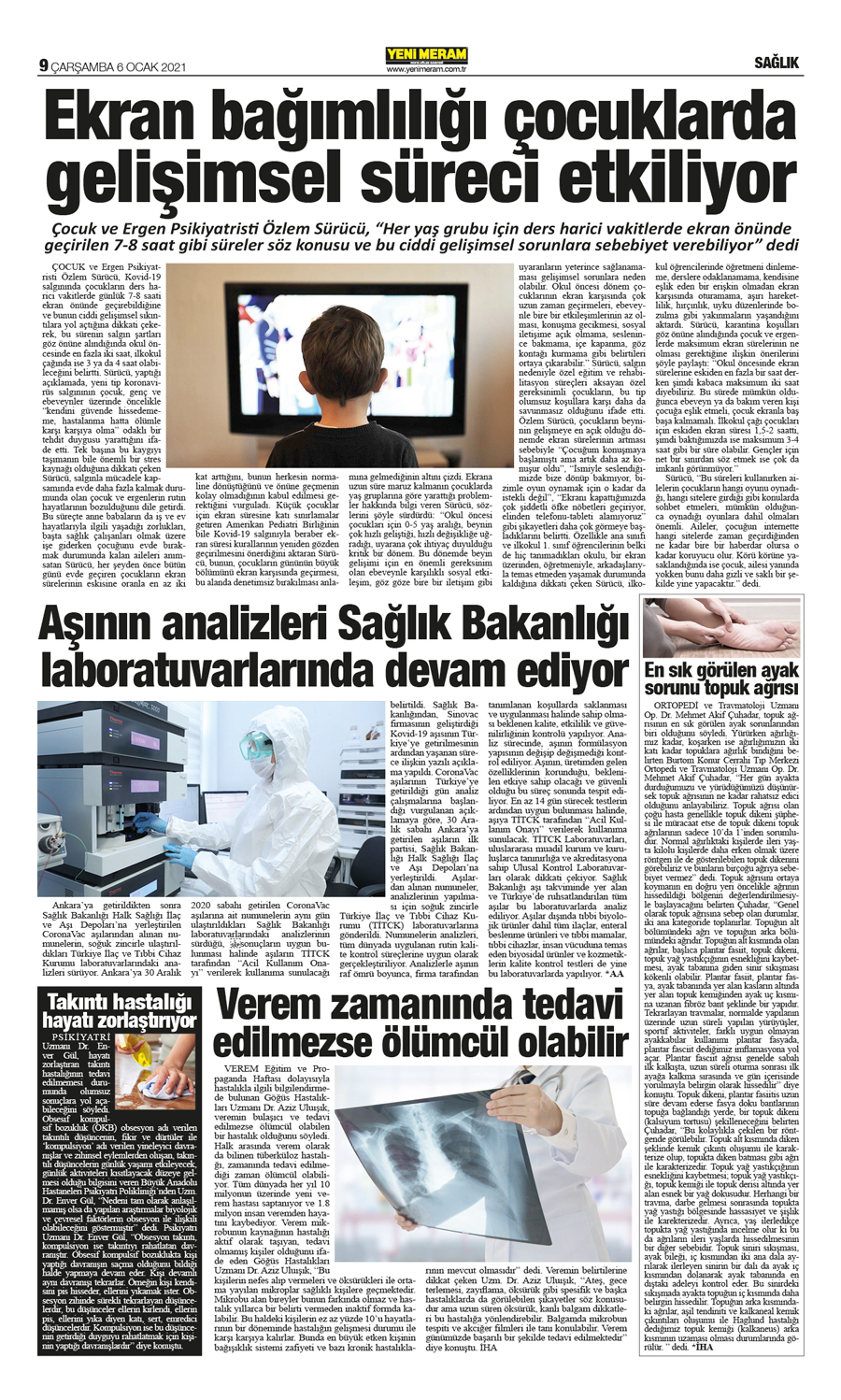 6 Ocak 2021 Yeni Meram Gazetesi